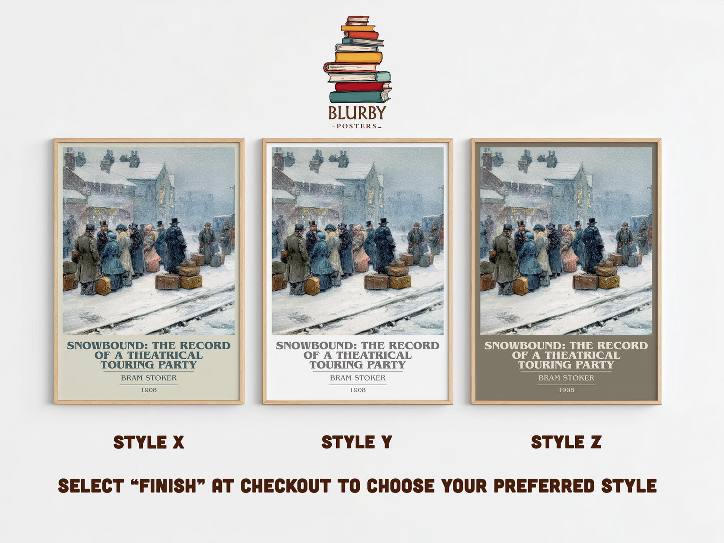 Snowbound: The Record of a Theatrical Touring Party by Bram Stoker | Book Poster | Literary Art Gift For Book Lover | Novel Wall Art