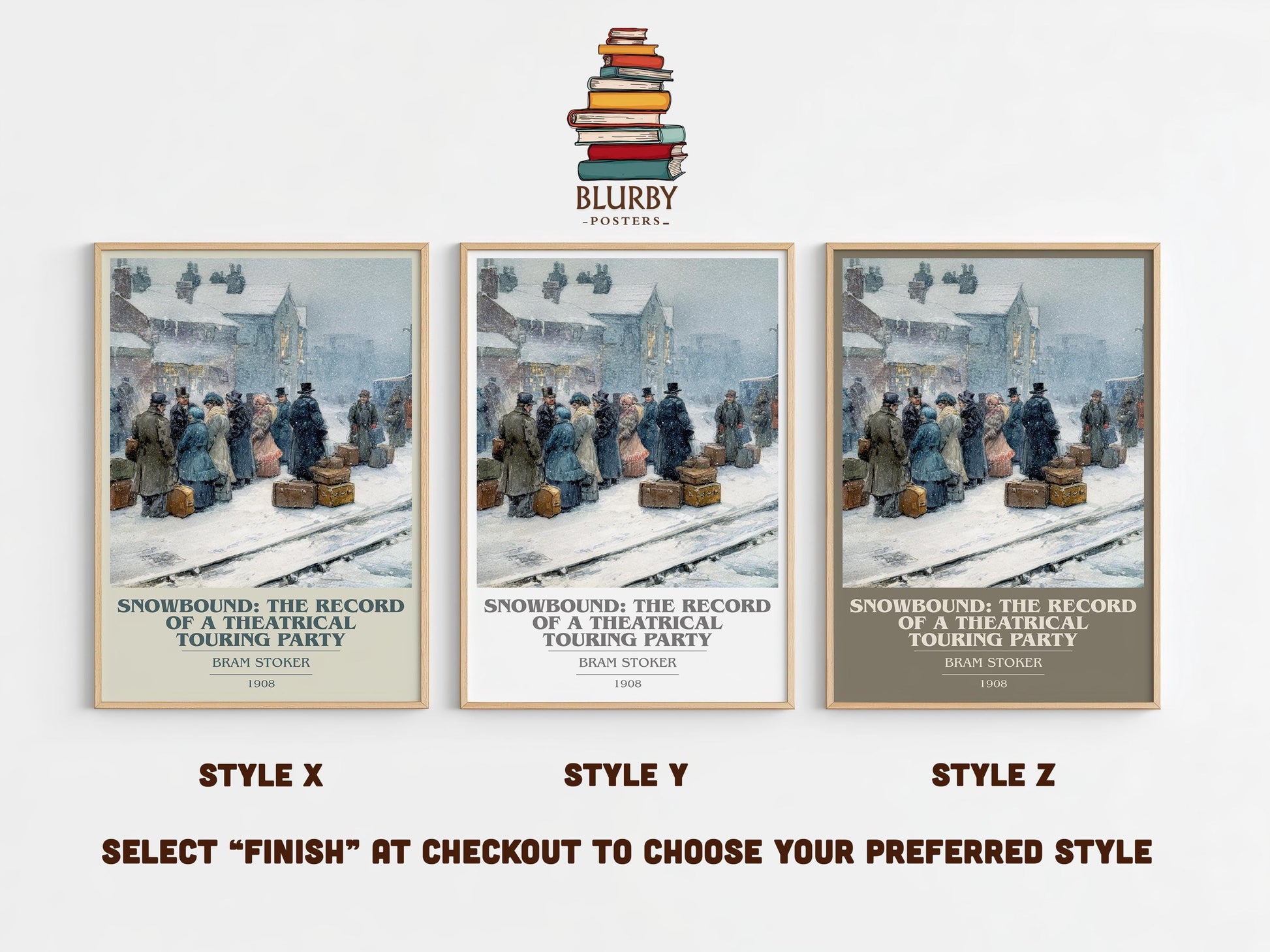 Snowbound: The Record of a Theatrical Touring Party by Bram Stoker | Book Poster | Literary Art Gift For Book Lover | Novel Wall Art