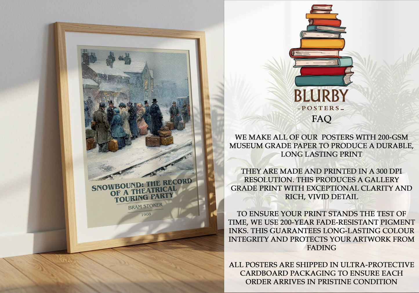 Snowbound: The Record of a Theatrical Touring Party by Bram Stoker | Book Poster | Literary Art Gift For Book Lover | Novel Wall Art