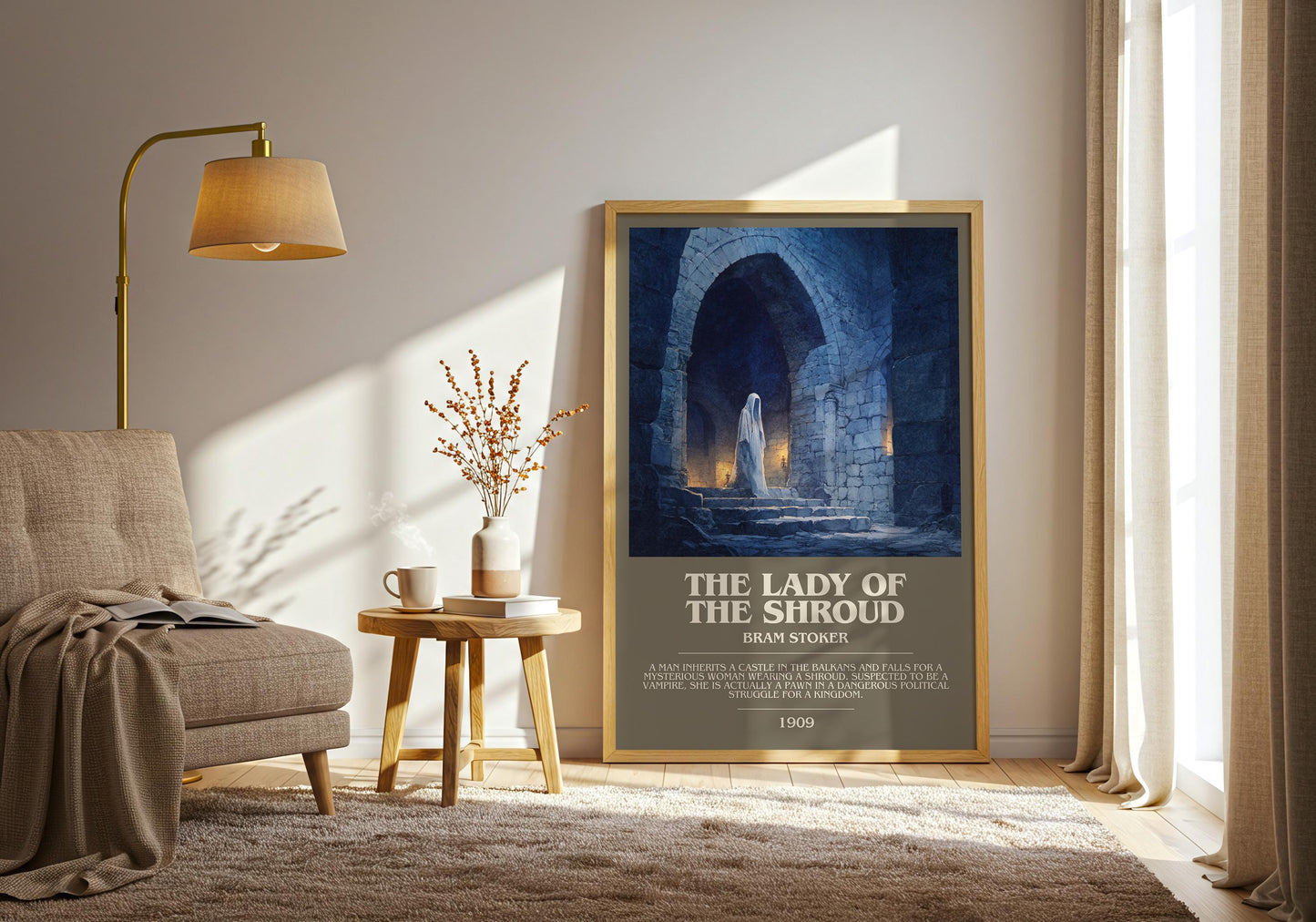 The Lady of the Shroud by Bram Stoker | Book Poster | Literary Art Gift For Book Lover | Novel Inspired Wall Art | Free Delivery