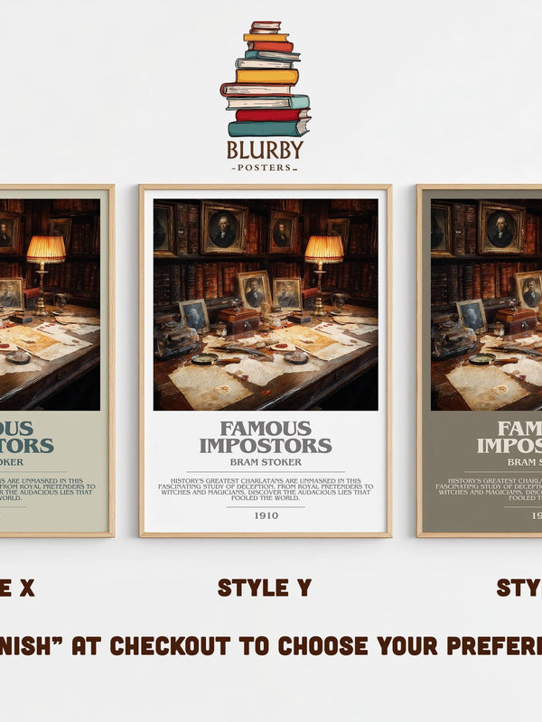 Famous Impostors bookish poster colour and style options – Bram Stoker book art