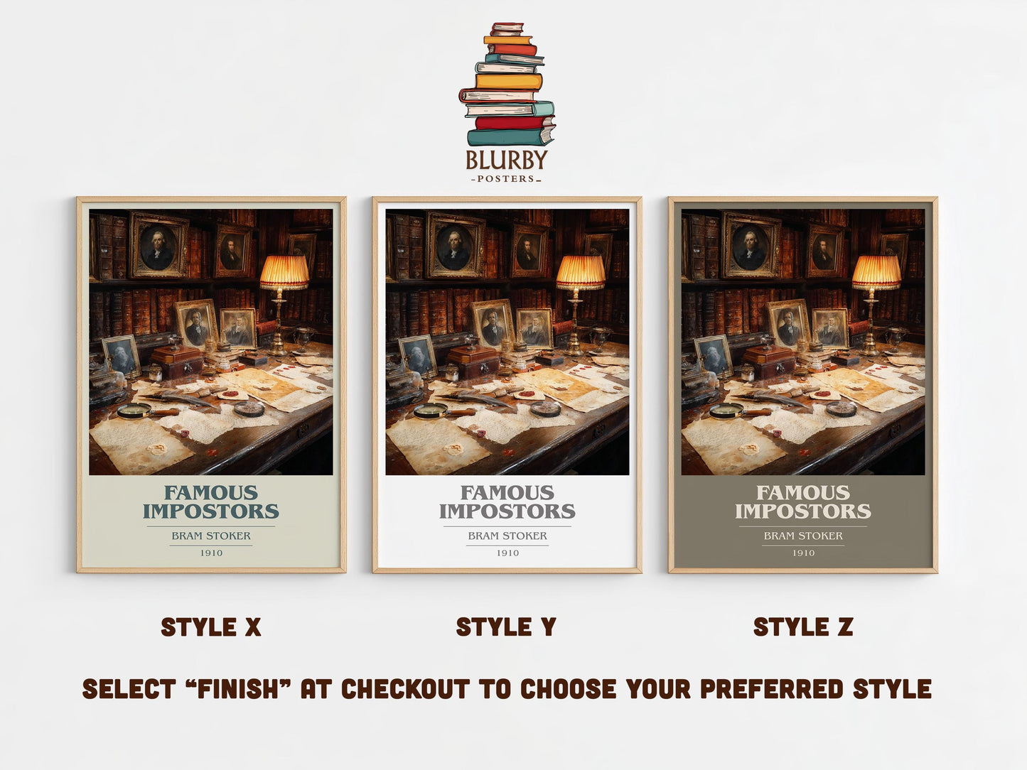 Famous Impostors by Bram Stoker | Book Poster | Literary Art Gift For Book Lover | Novel Inspired Wall Art | Free Delivery