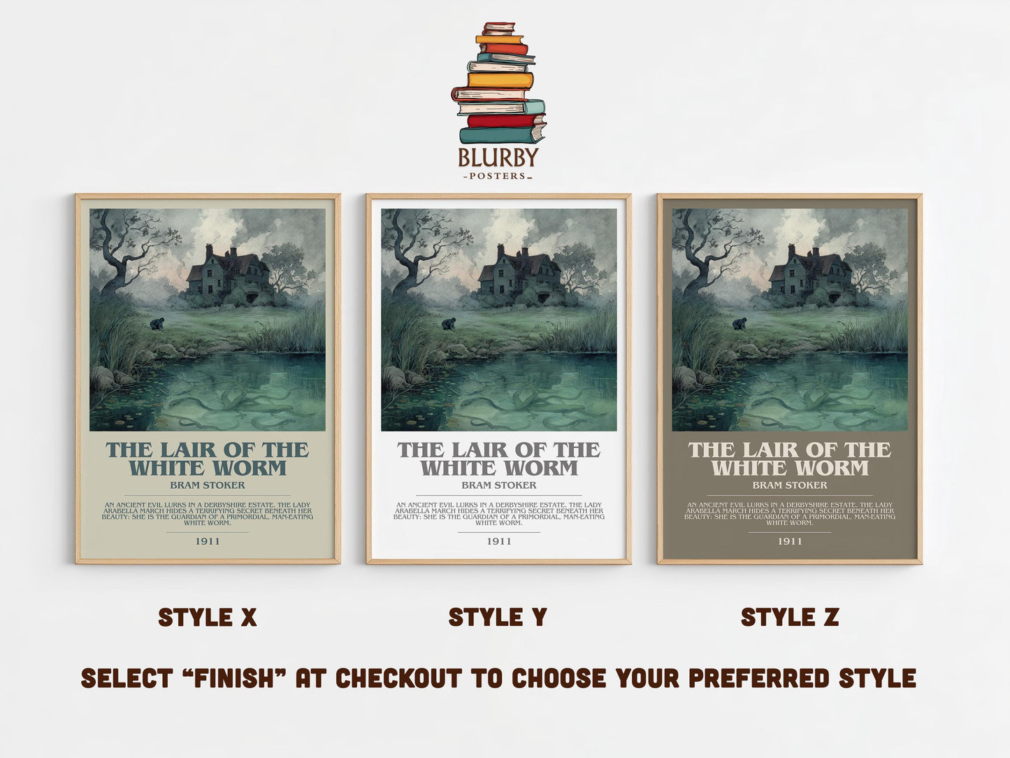 The Lair of the White Worm by Bram Stoker | Book Poster | Literary Art Gift For Book Lover | Novel Inspired Wall Art | Free Delivery