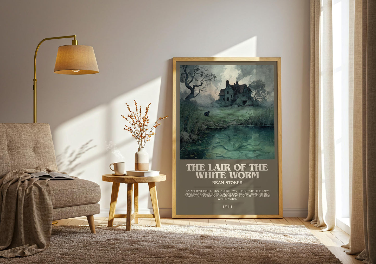 The Lair of the White Worm by Bram Stoker | Book Poster | Literary Art Gift For Book Lover | Novel Inspired Wall Art | Free Delivery