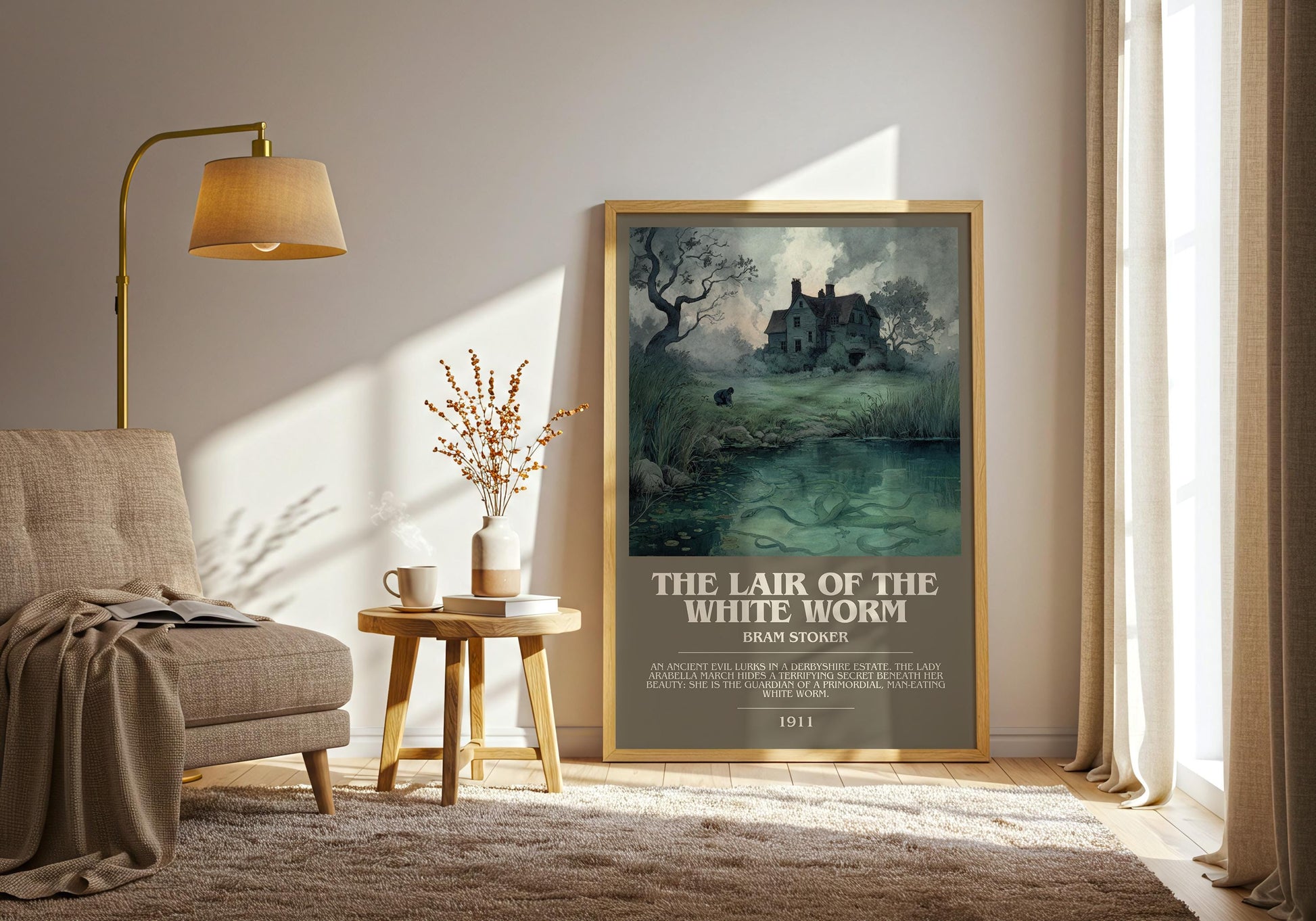 The Lair of the White Worm by Bram Stoker | Book Poster | Literary Art Gift For Book Lover | Novel Inspired Wall Art | Free Delivery