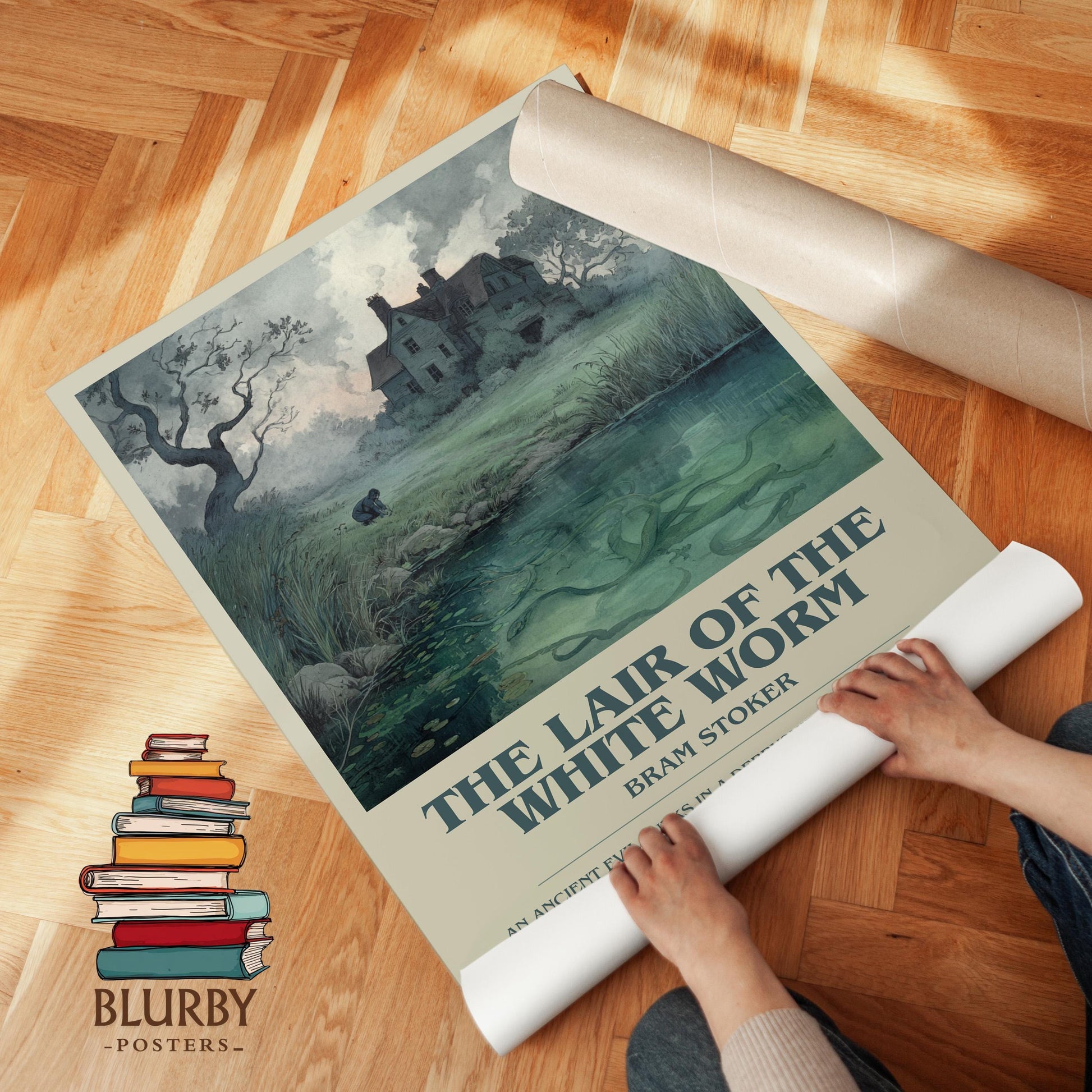 The Lair of the White Worm by Bram Stoker | Book Poster | Literary Art Gift For Book Lover | Novel Inspired Wall Art | Free Delivery