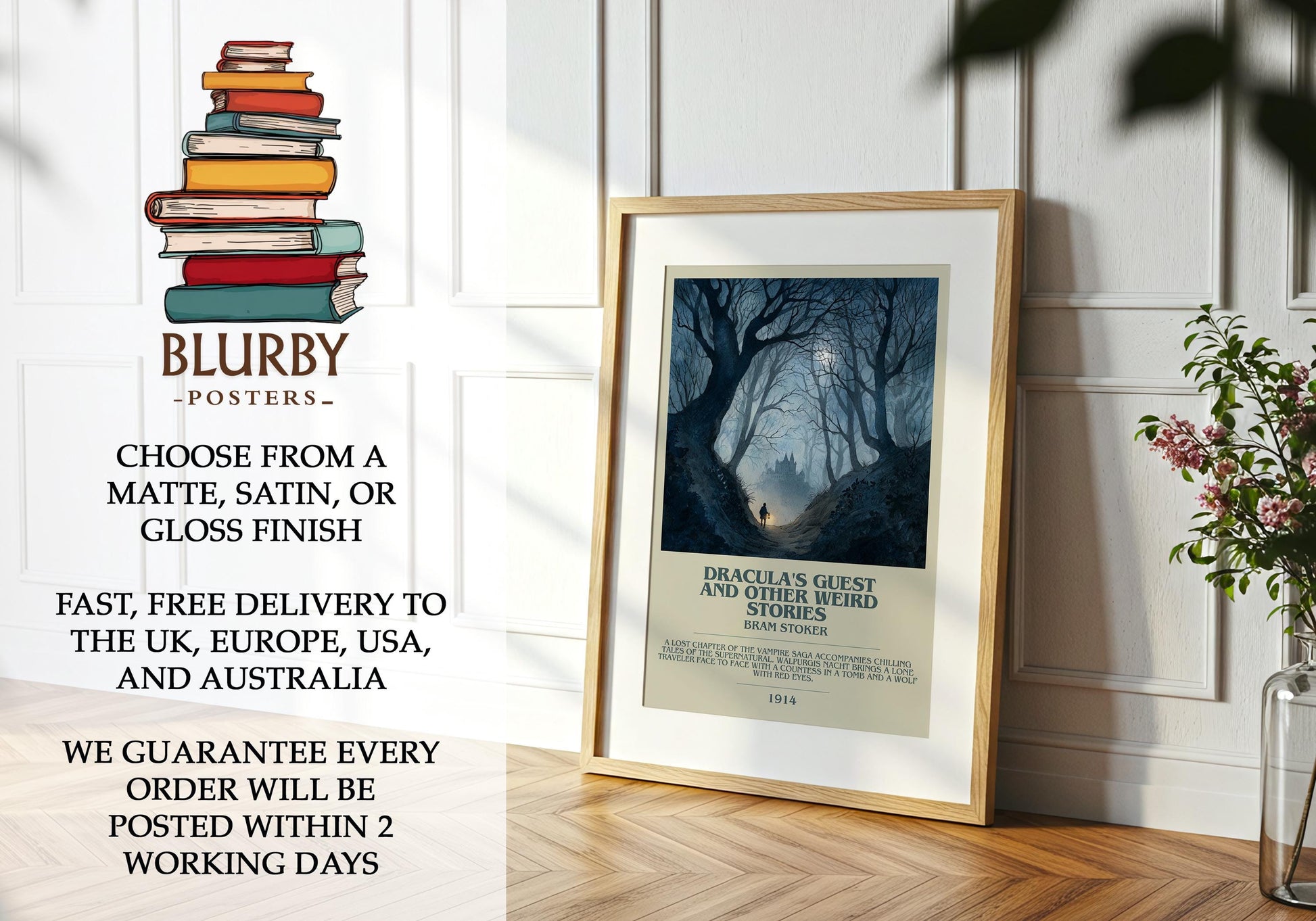 Dracula's Guest and Other Weird Stories by Bram Stoker | Book Poster | Literary Art Gift For Book Lover | Novel Inspired Wall Art