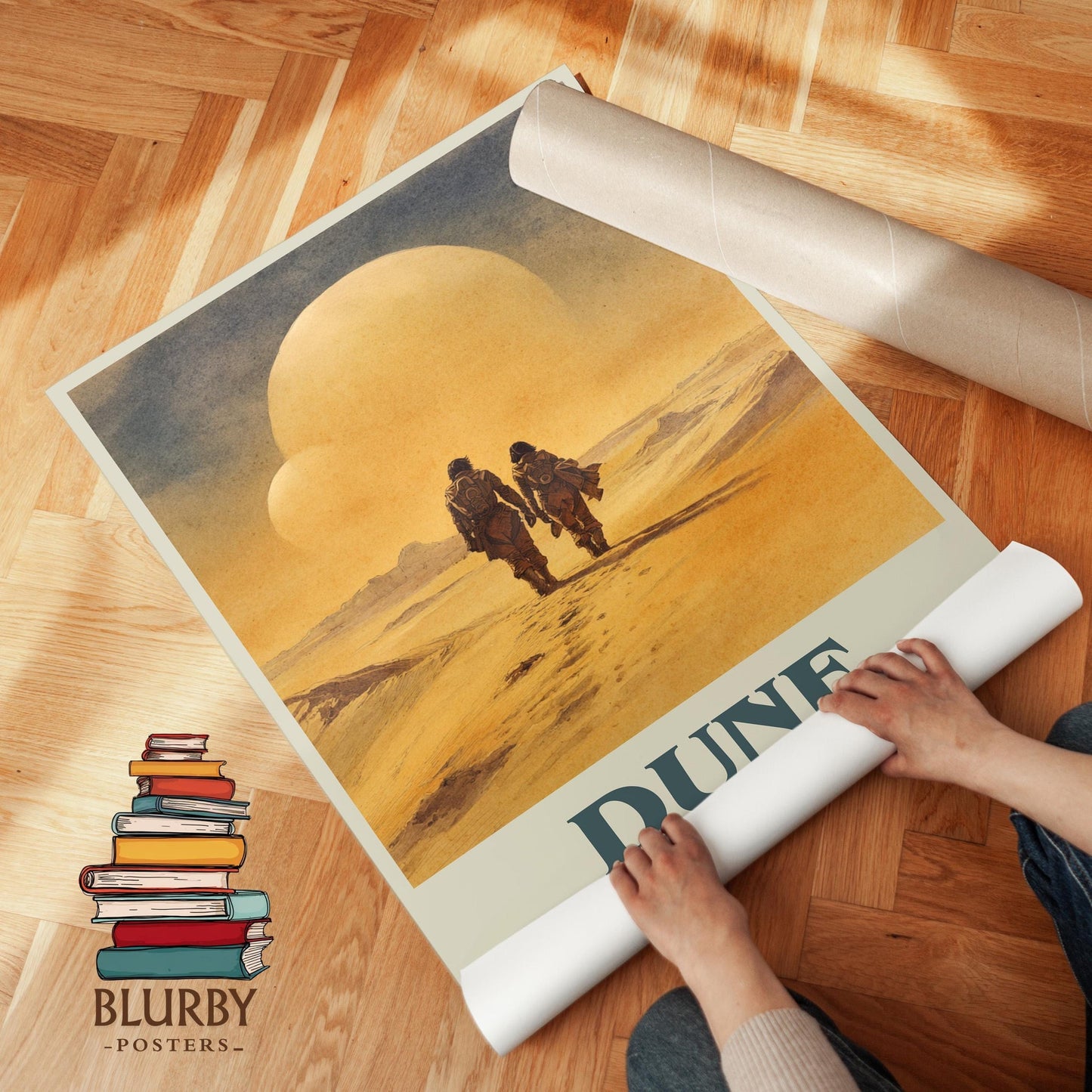 Dune book poster packaging – museum-quality print rolled in protective tube