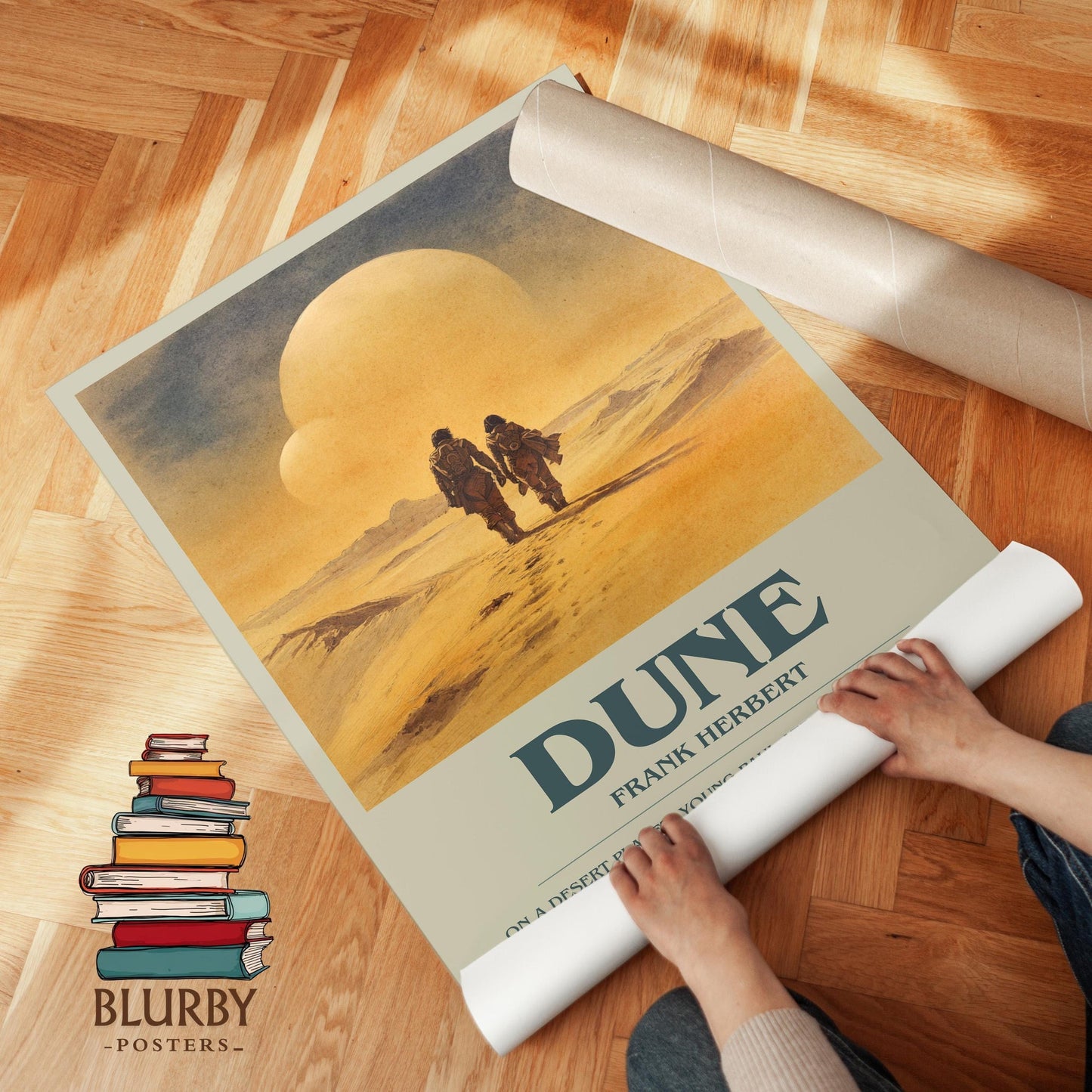 Dune book poster packaging – museum-quality print rolled in protective tube
