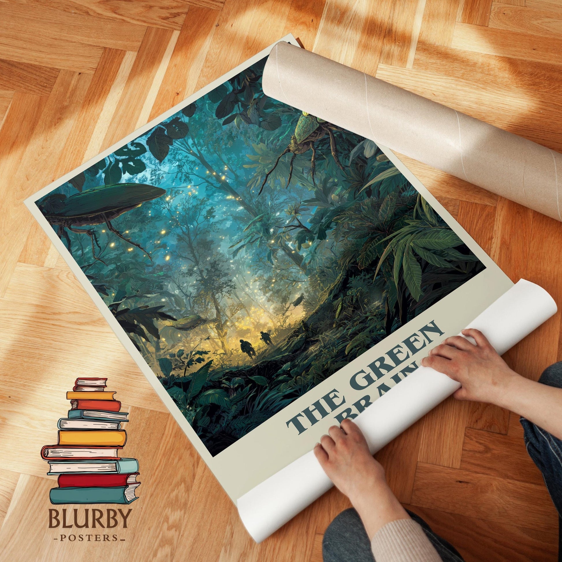 The Green Brain book poster packaging – museum-quality print rolled in protective tube