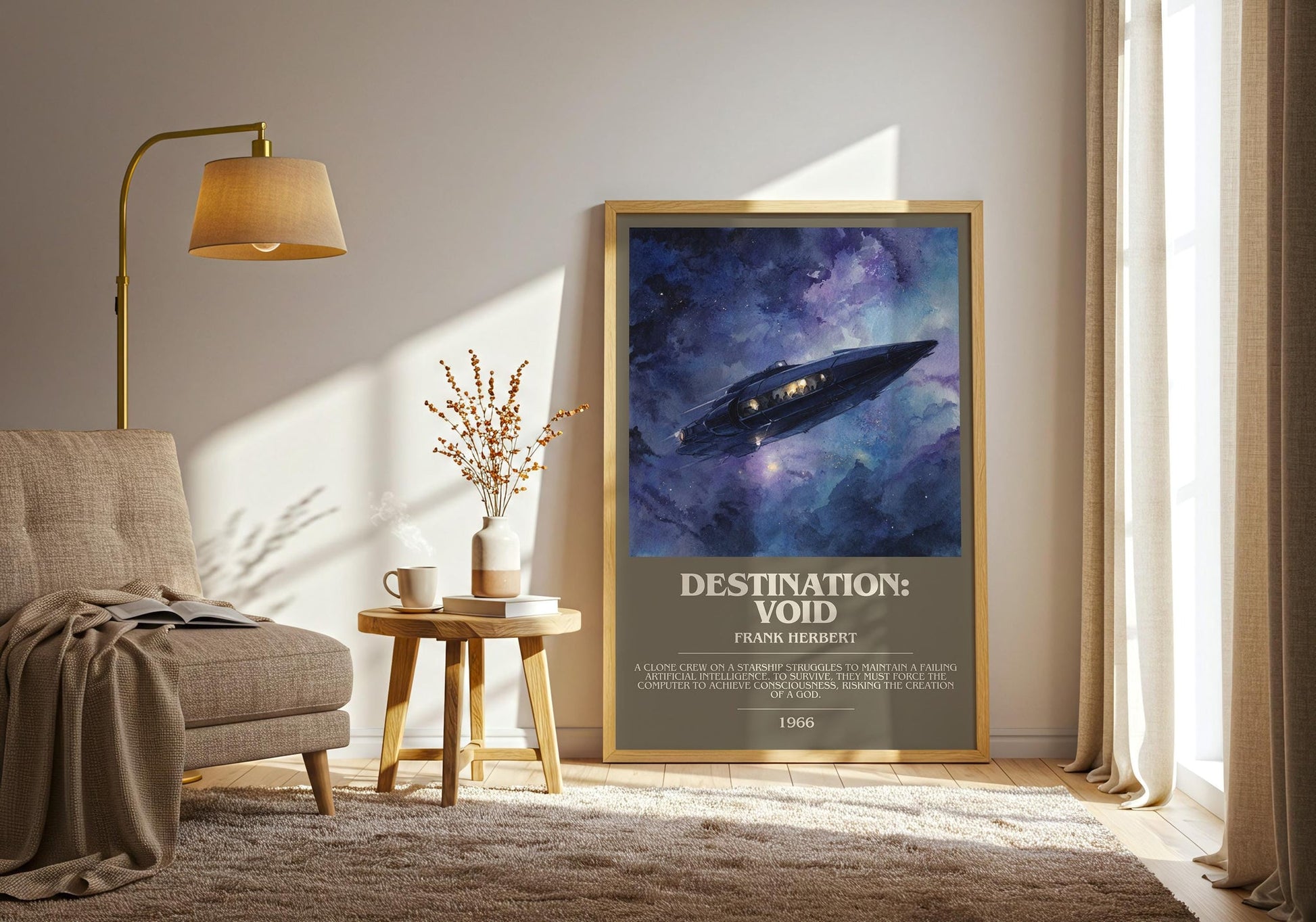 Destination: Void bookish print on bookshelf – Frank Herbert fan gift