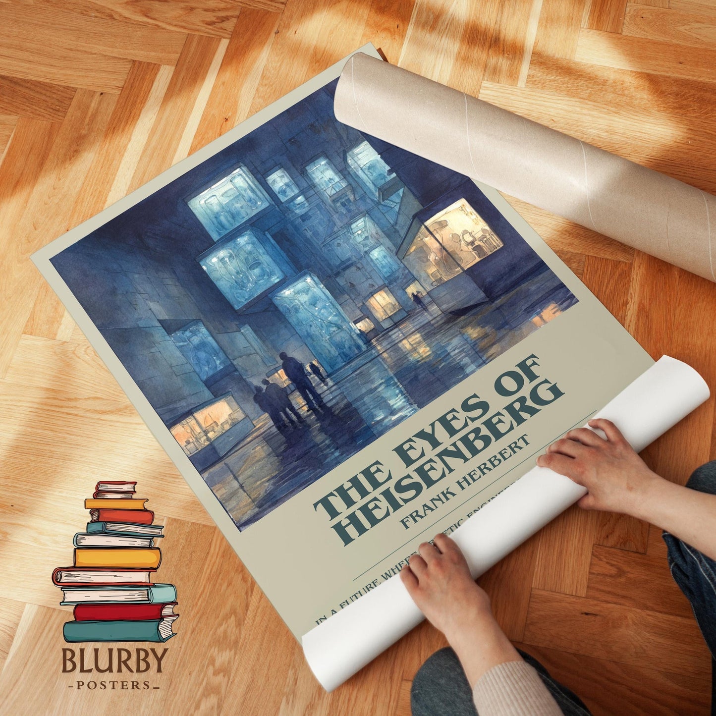 The Eyes of Heisenberg book poster packaging – museum-quality print rolled in protective tube