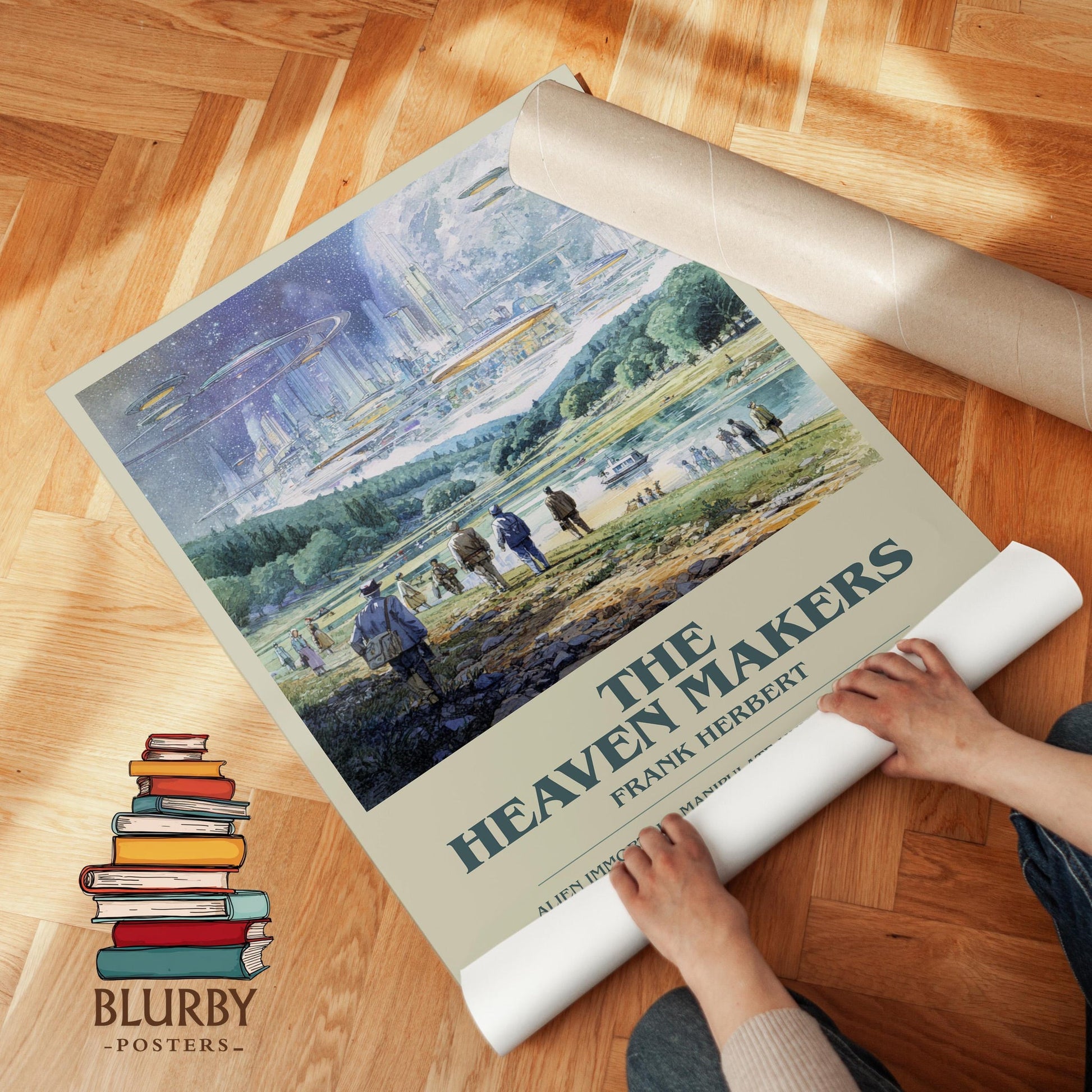 The Heaven Makers book poster packaging – museum-quality print rolled in protective tube