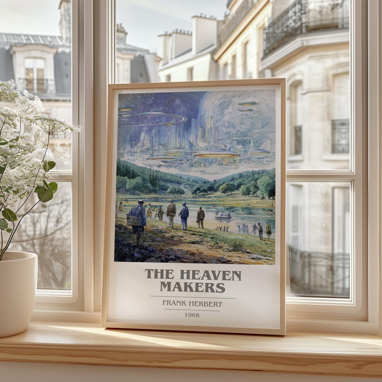 The Heaven Makers book cover book poster framed on wall – sci fi wall art