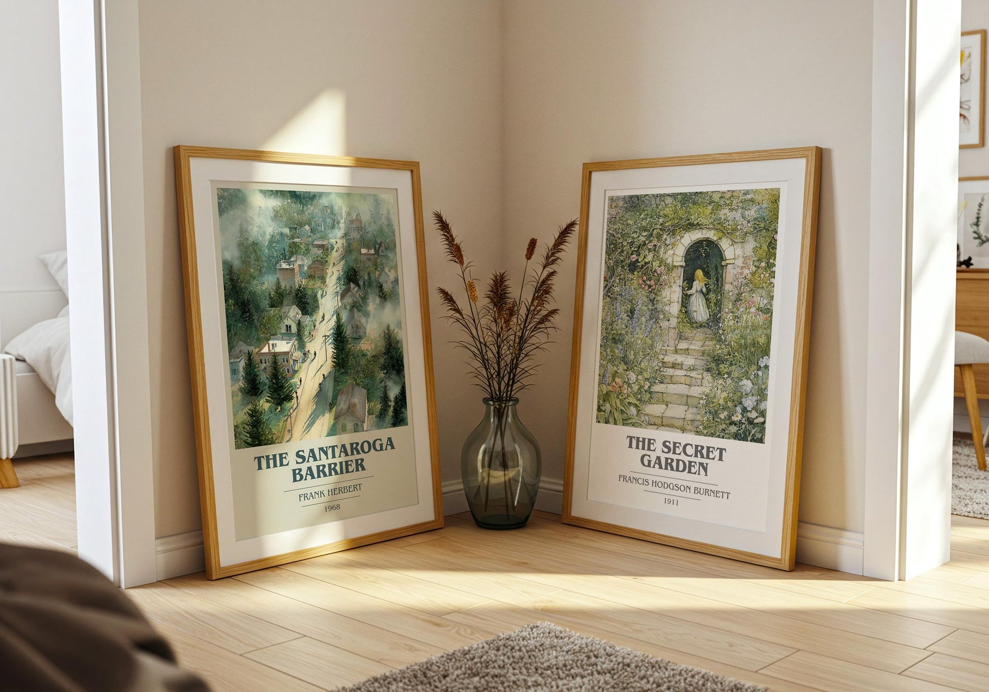 The Santaroga Barrier book cover print on bookshelf – Frank Herbert fan gift