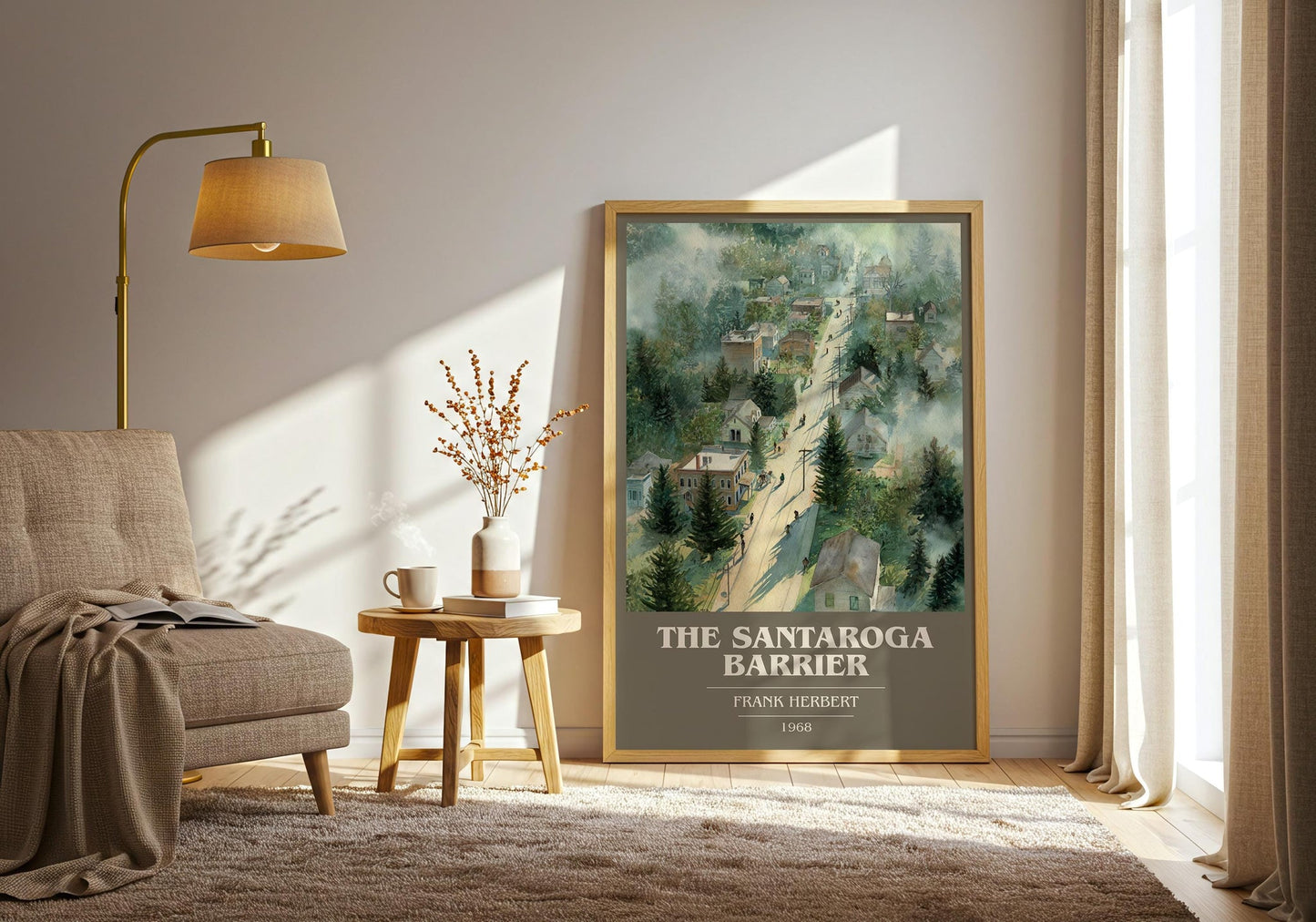 The Santaroga Barrier book cover book poster framed on wall – sci fi wall art