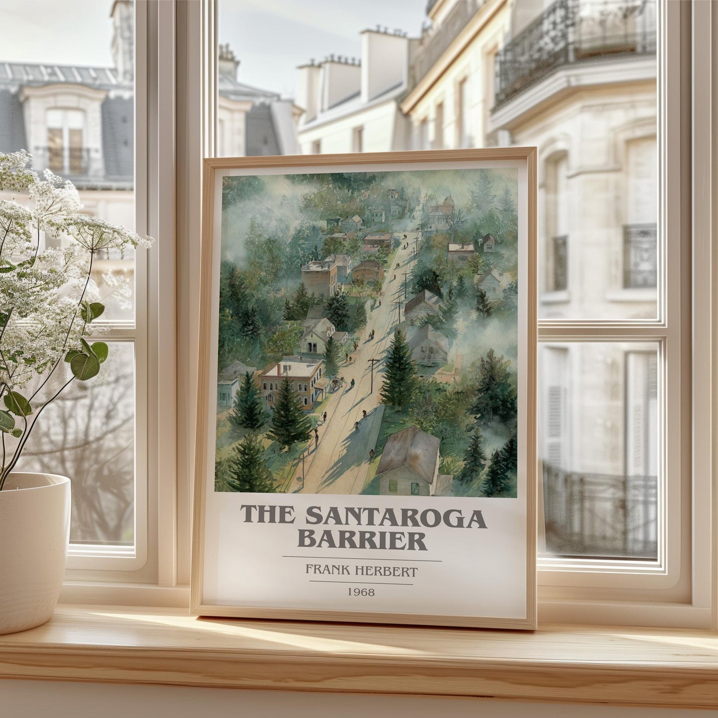 The Santaroga Barrier book cover poster colour and style options – Frank Herbert book art
