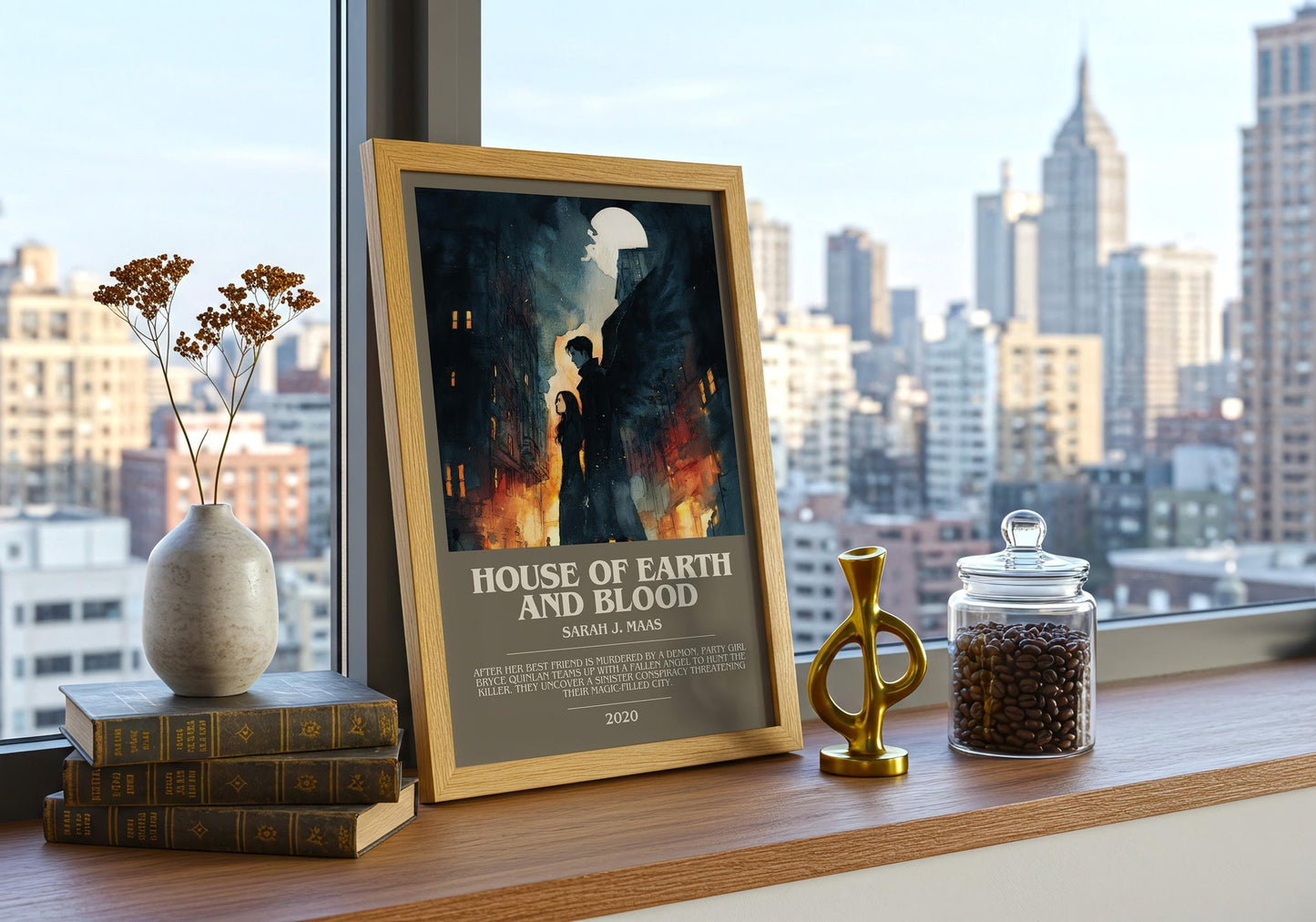 House of Earth and Blood bookish book poster framed on wall – fantasy wall art