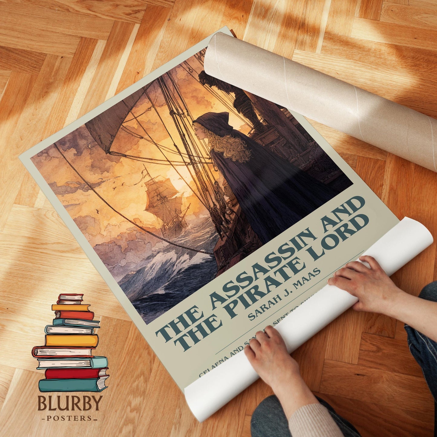 The Assassin And The Pirate Lord book poster packaging – museum-quality print rolled in protective tube