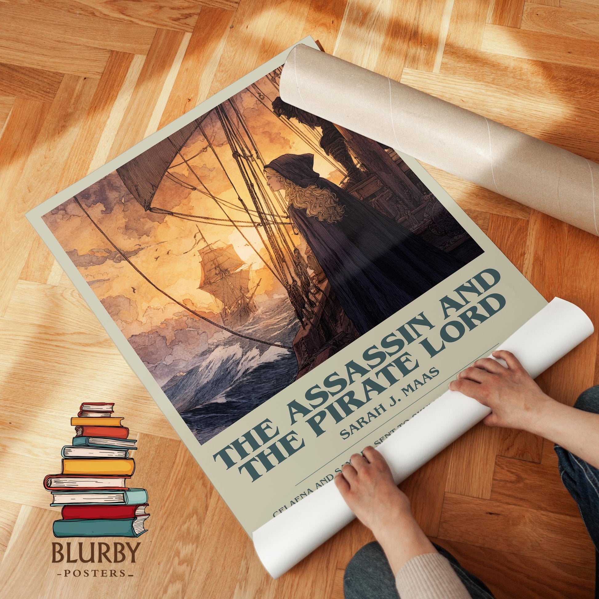 The Assassin And The Pirate Lord book poster packaging – museum-quality print rolled in protective tube
