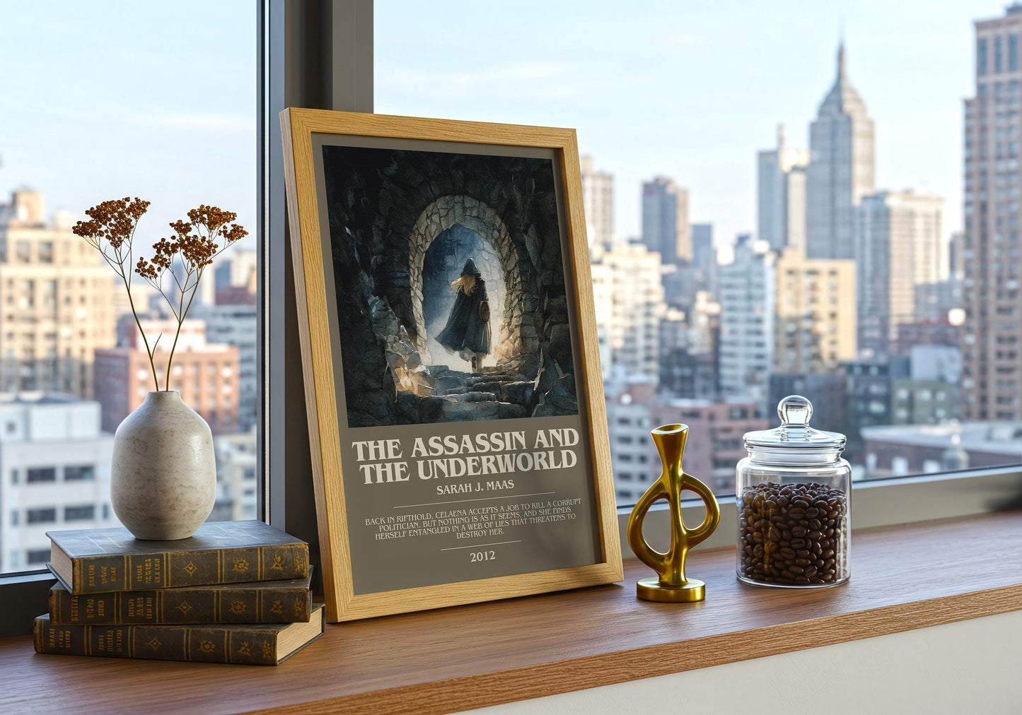 The Assassin And The Underworld bookish book poster framed on wall – fantasy wall art
