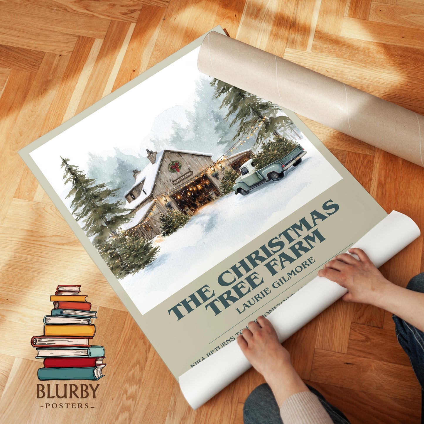 The Christmas Tree Farm book poster packaging – museum-quality print rolled in protective tube