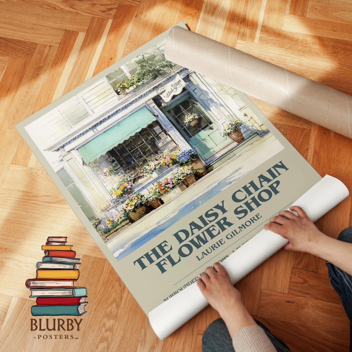 The Daisy Chain Flower Shop book poster packaging – museum-quality print rolled in protective tube