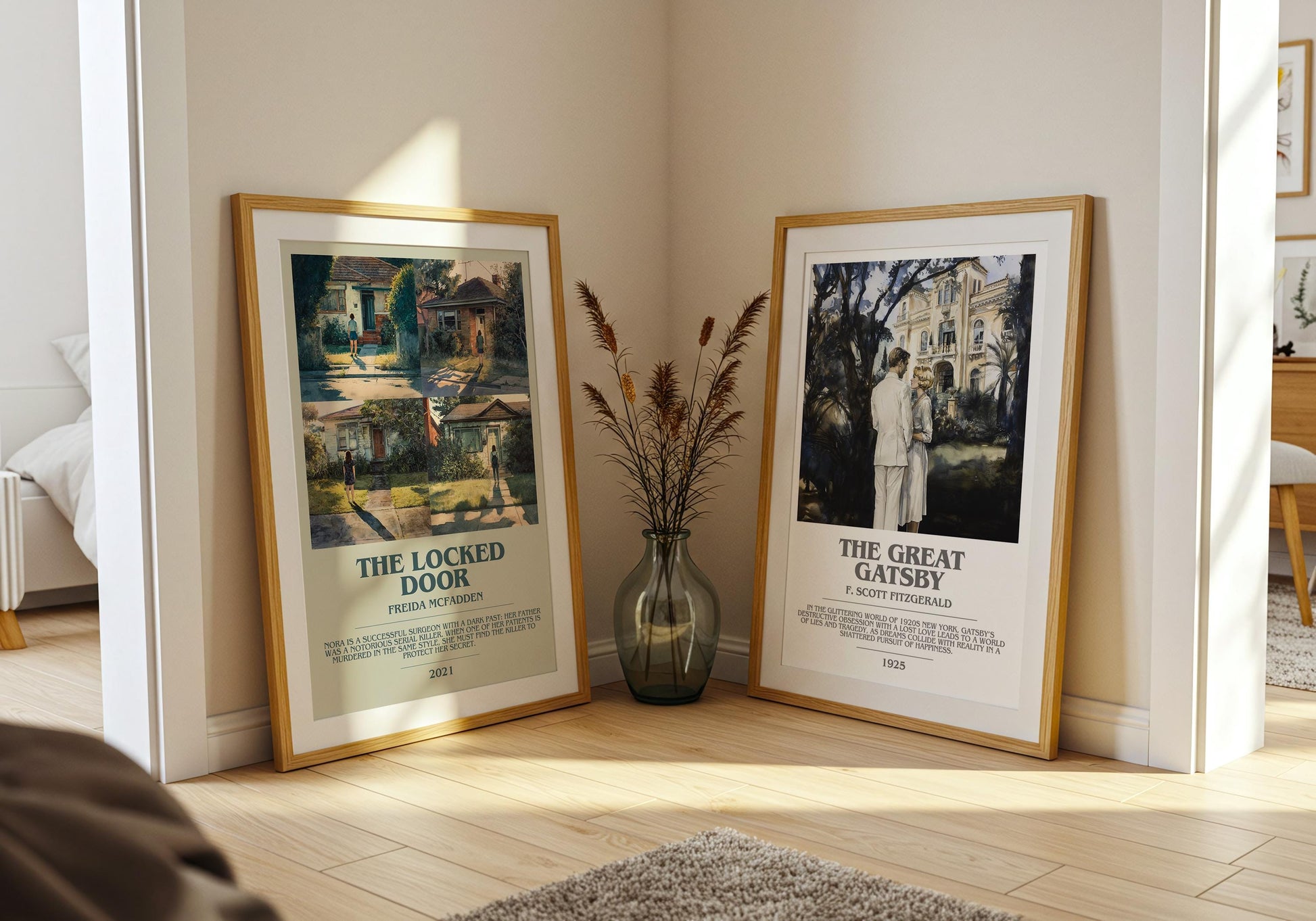 The Locked Door bookish poster paired in gallery wall – literary art prints