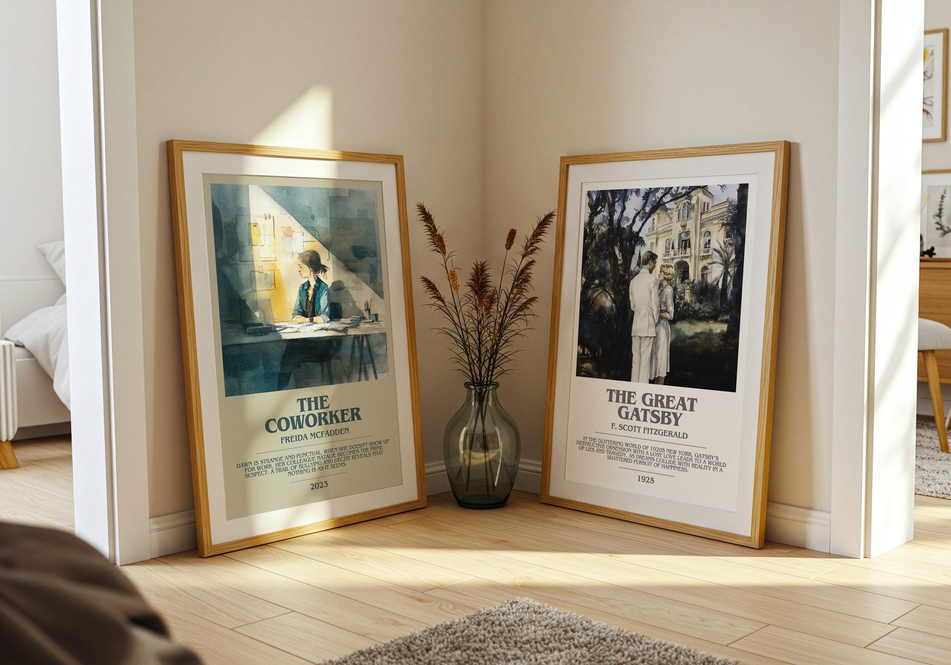 The Coworker bookish poster paired in gallery wall – literary art prints