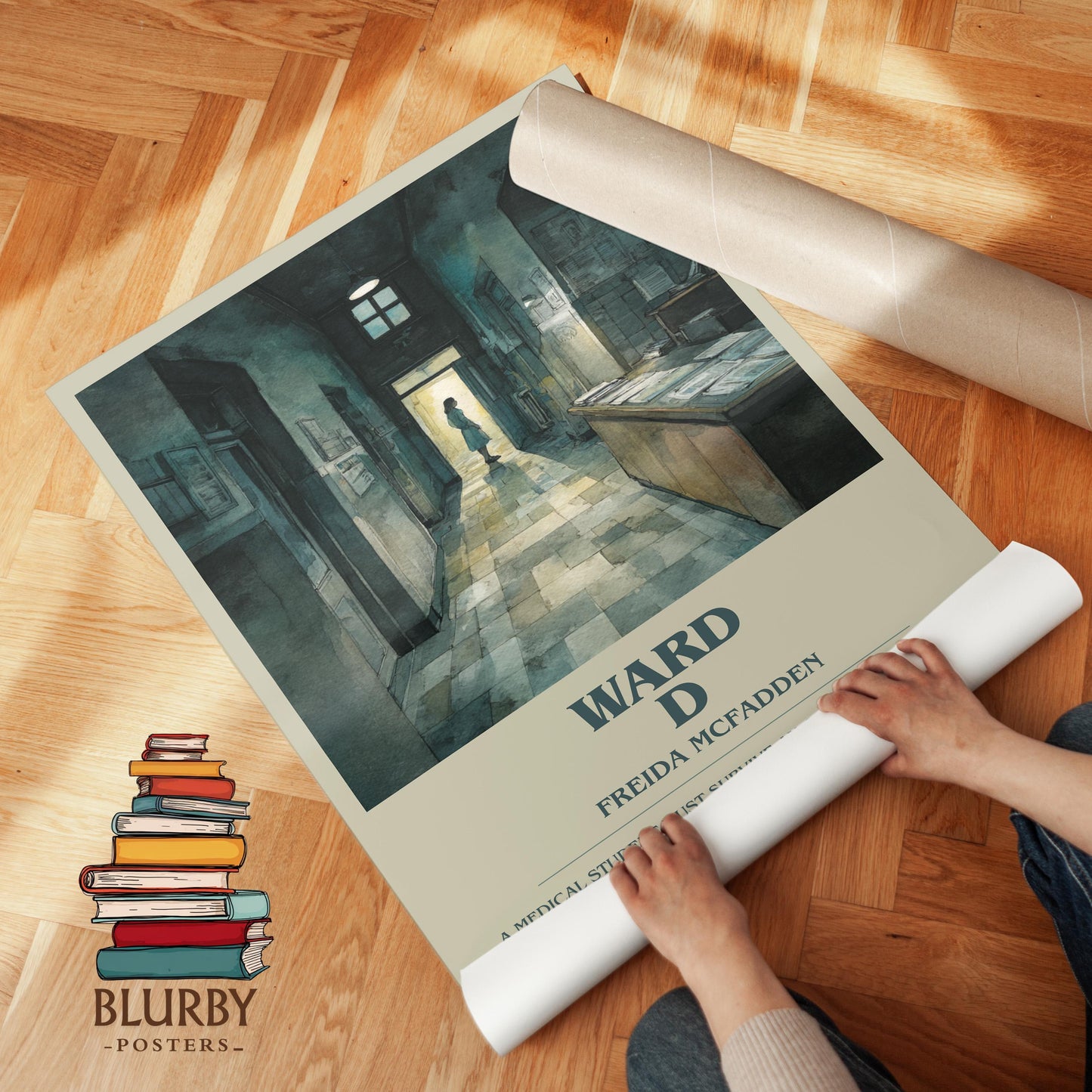 Ward D book poster packaging – museum-quality print rolled in protective tube