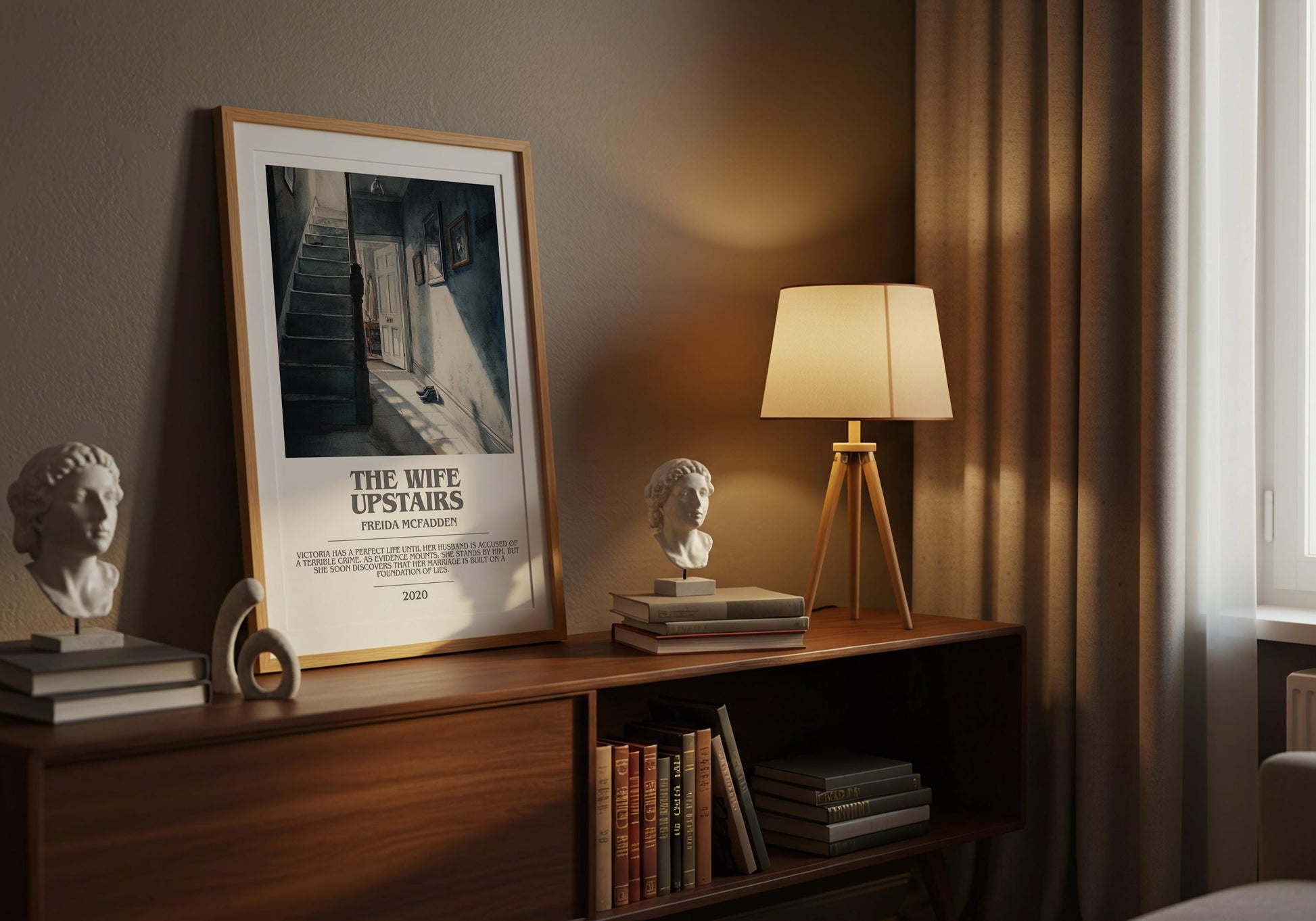 The Wife Upstairs bookish book poster framed on wall – classic literature wall art
