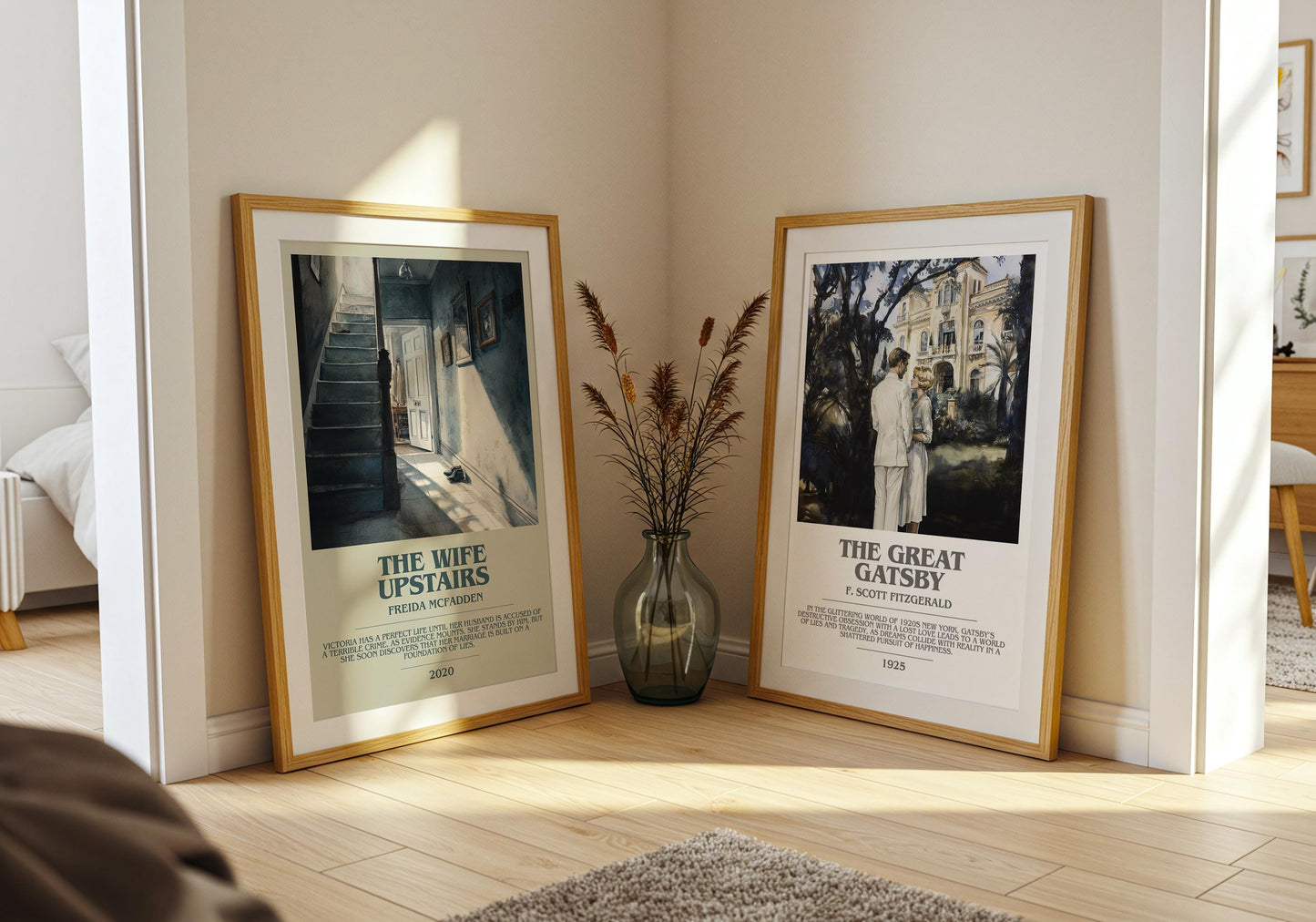 The Wife Upstairs bookish print on bookshelf – Freida Mcfadden fan gift