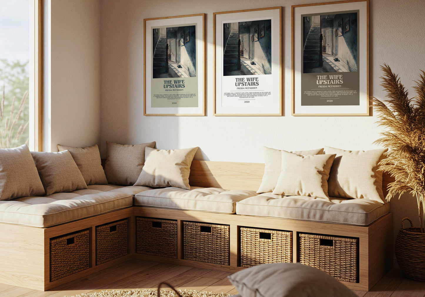 The Wife Upstairs bookish poster paired in gallery wall – literary art prints