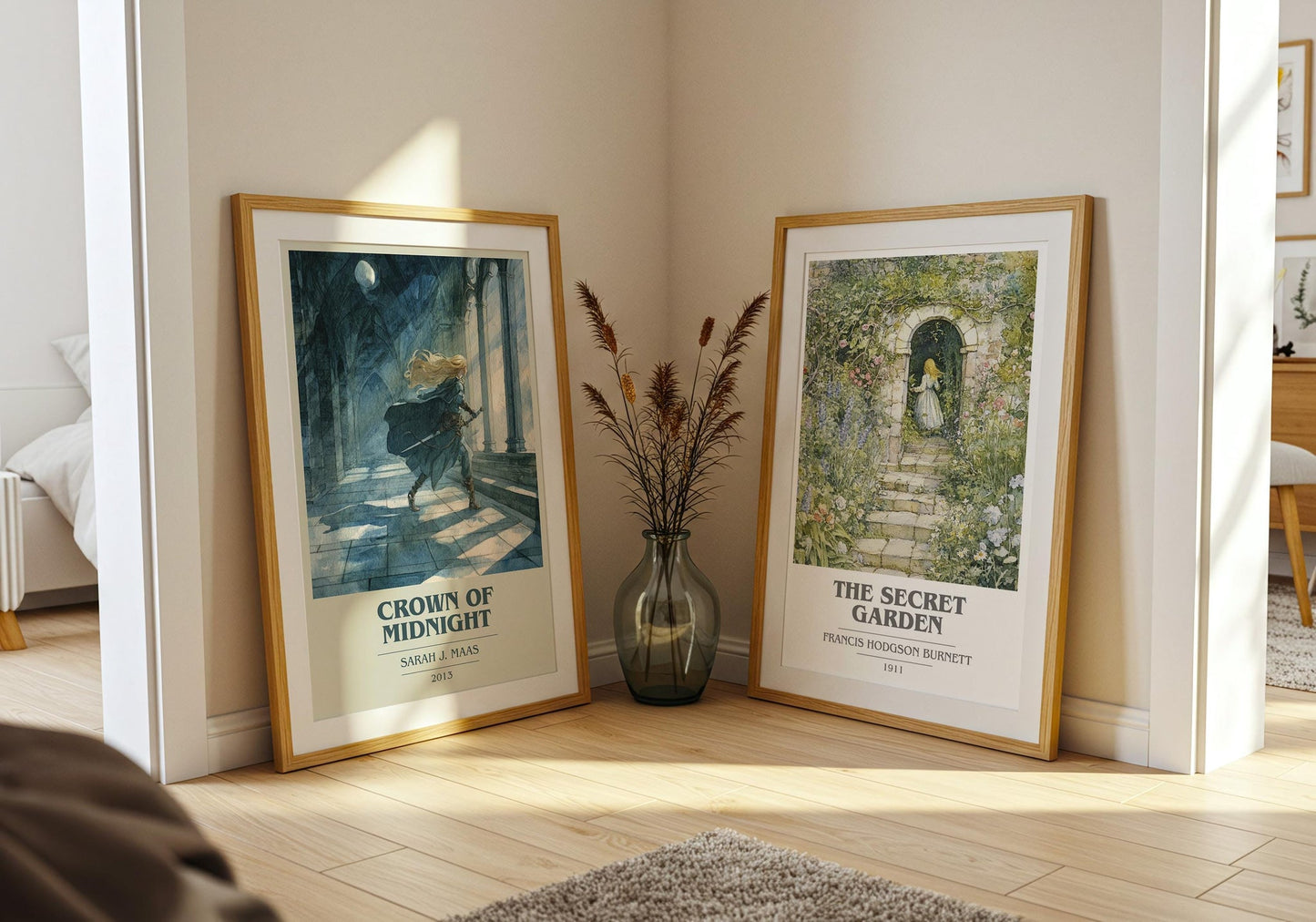 Crown of Midnight book cover print on bookshelf – Sarah J. Maas fan gift