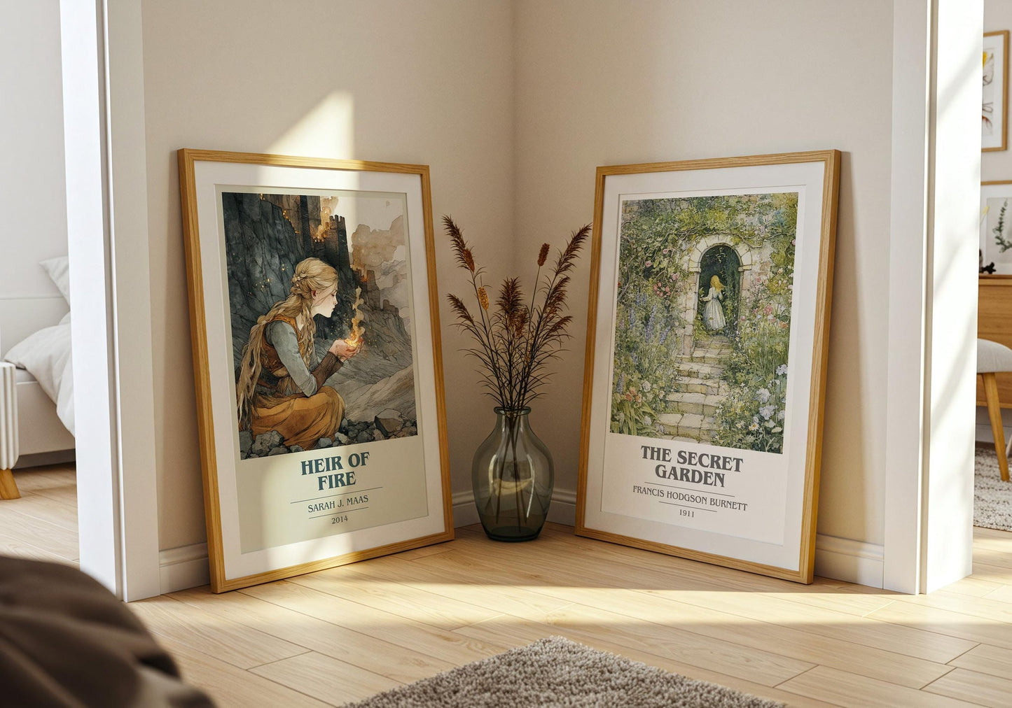 Heir of Fire book cover print on bookshelf – Sarah J. Maas fan gift