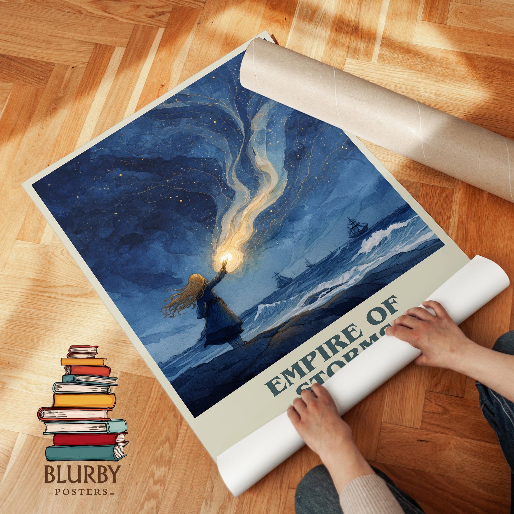 Empire of Storms book poster packaging – museum-quality print rolled in protective tube