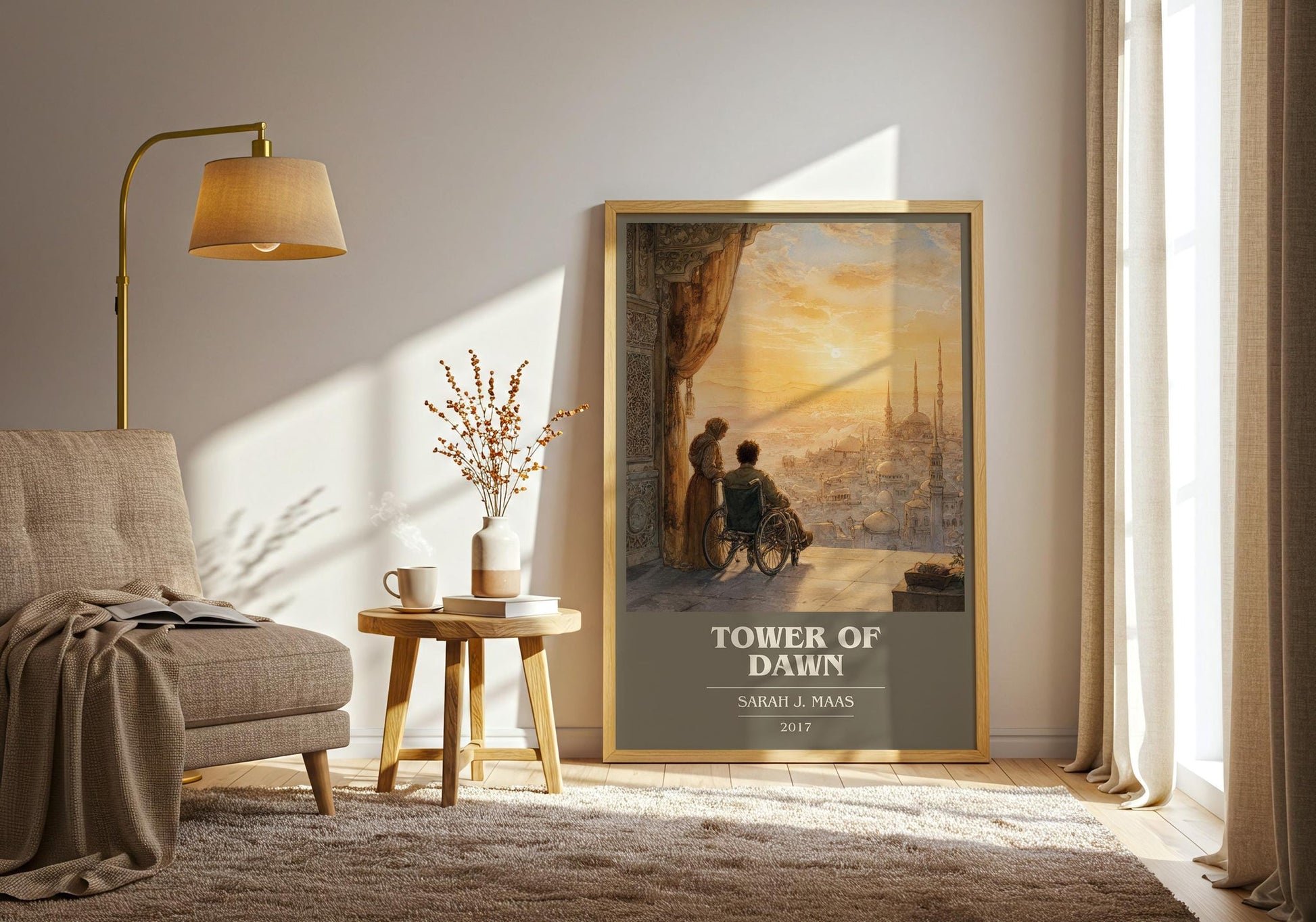 Tower of Dawn book cover poster paired in gallery wall – literary art prints