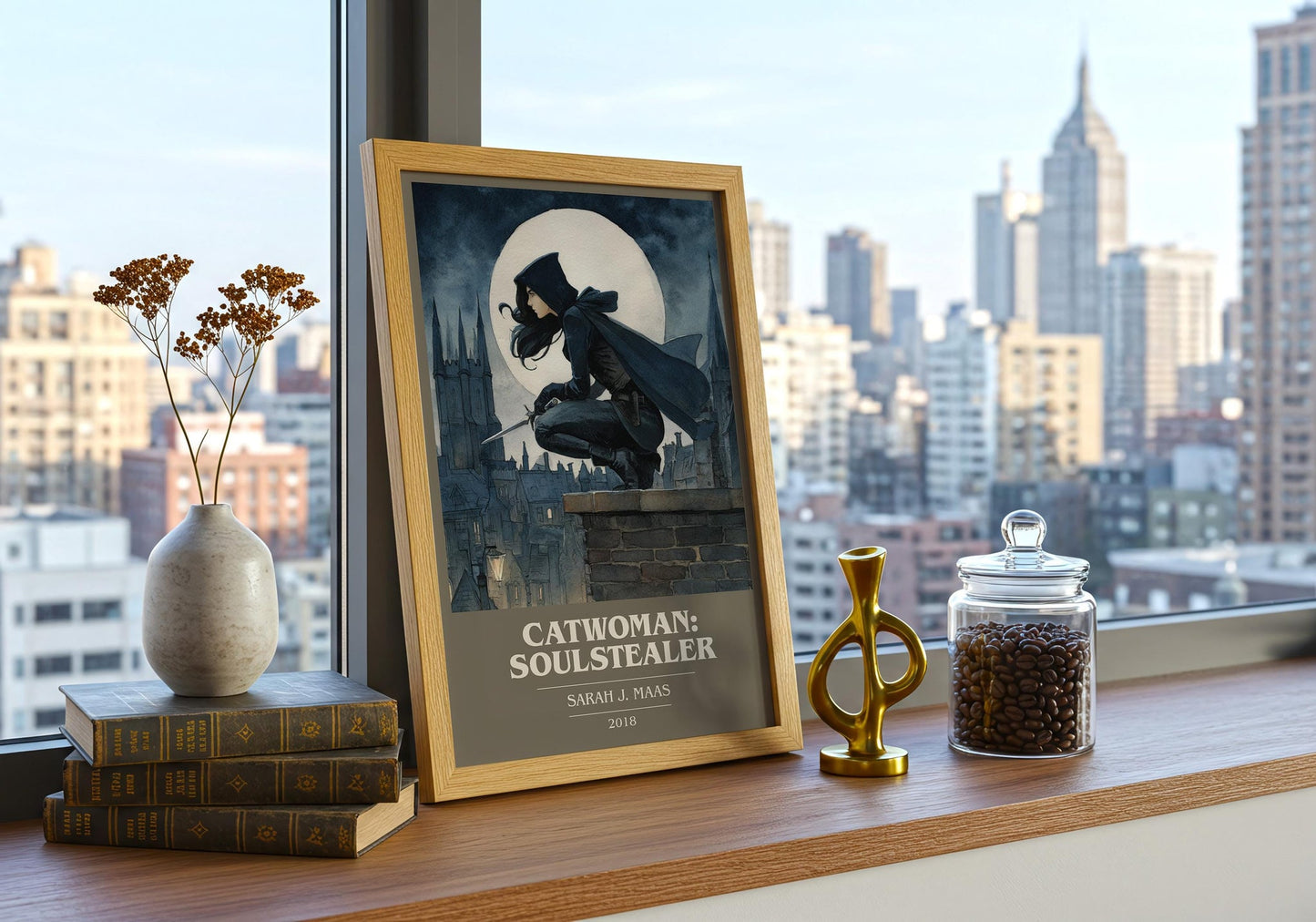 Catwoman: Soulstealer book cover book poster framed on wall – fantasy wall art
