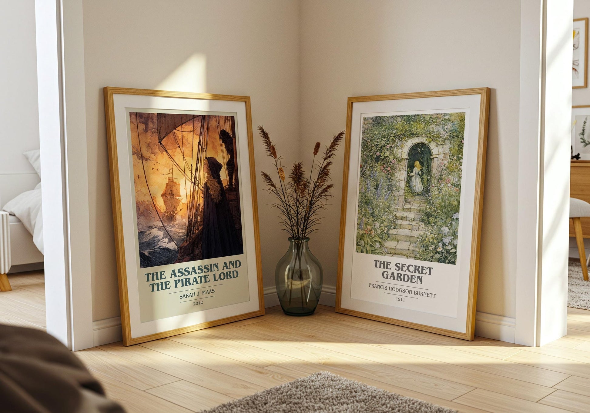 The Assassin And The Pirate Lord book cover print on bookshelf – Sarah J. Maas fan gift