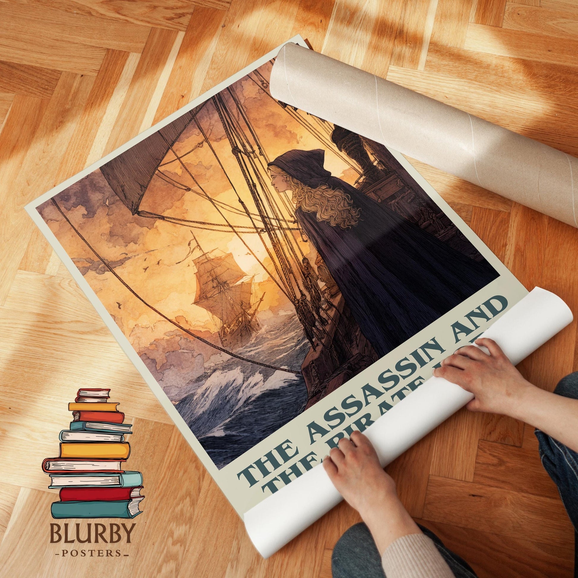 The Assassin And The Pirate Lord book cover poster paired in gallery wall – literary art prints