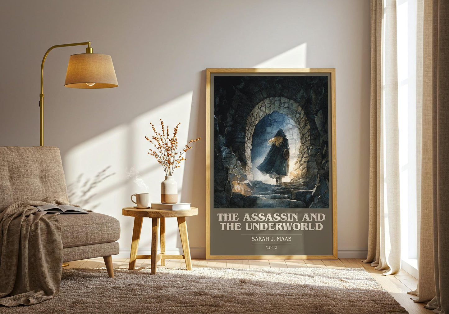 The Assassin And The Underworld book cover book poster framed on wall – fantasy wall art
