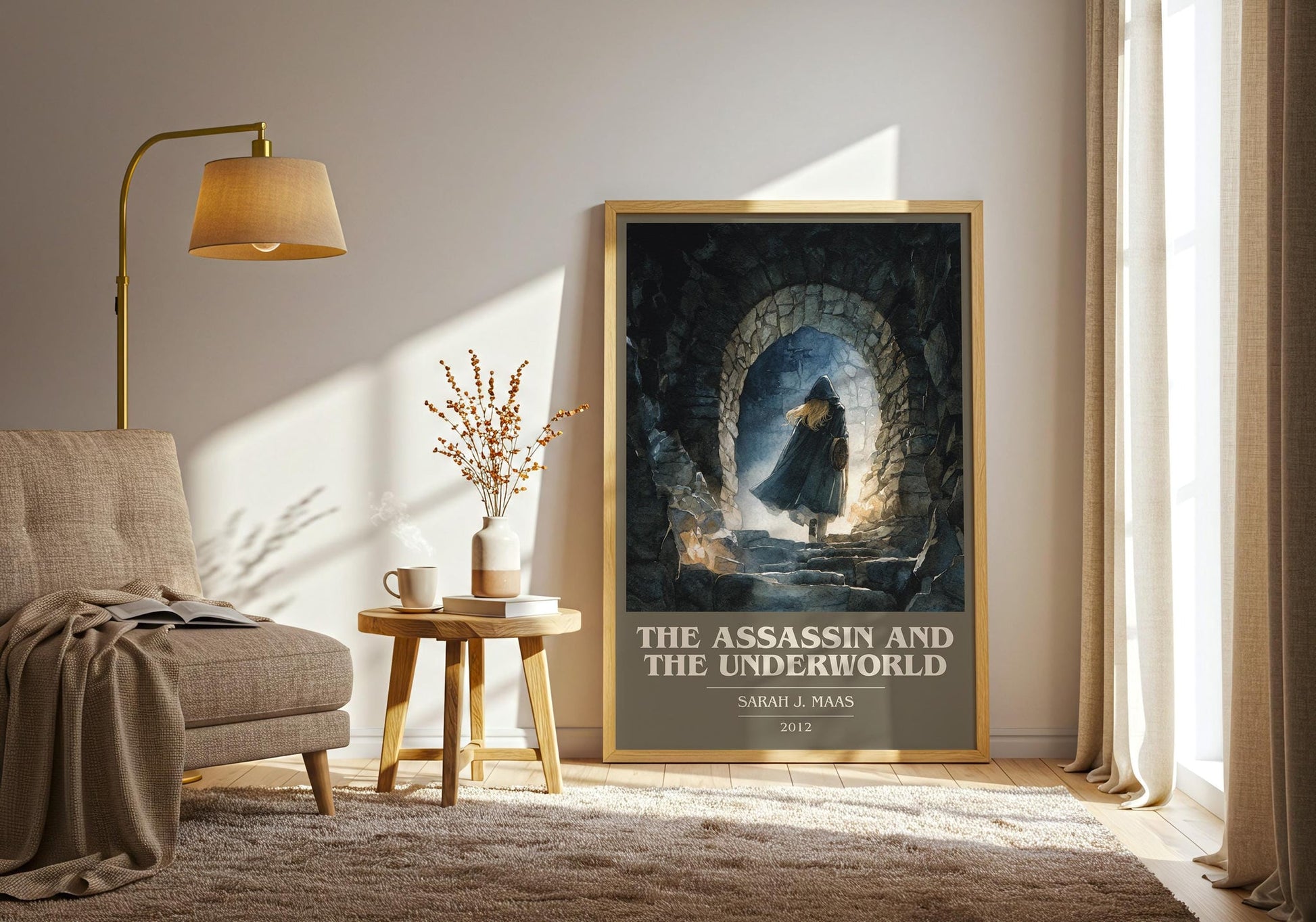 The Assassin And The Underworld book cover book poster framed on wall – fantasy wall art