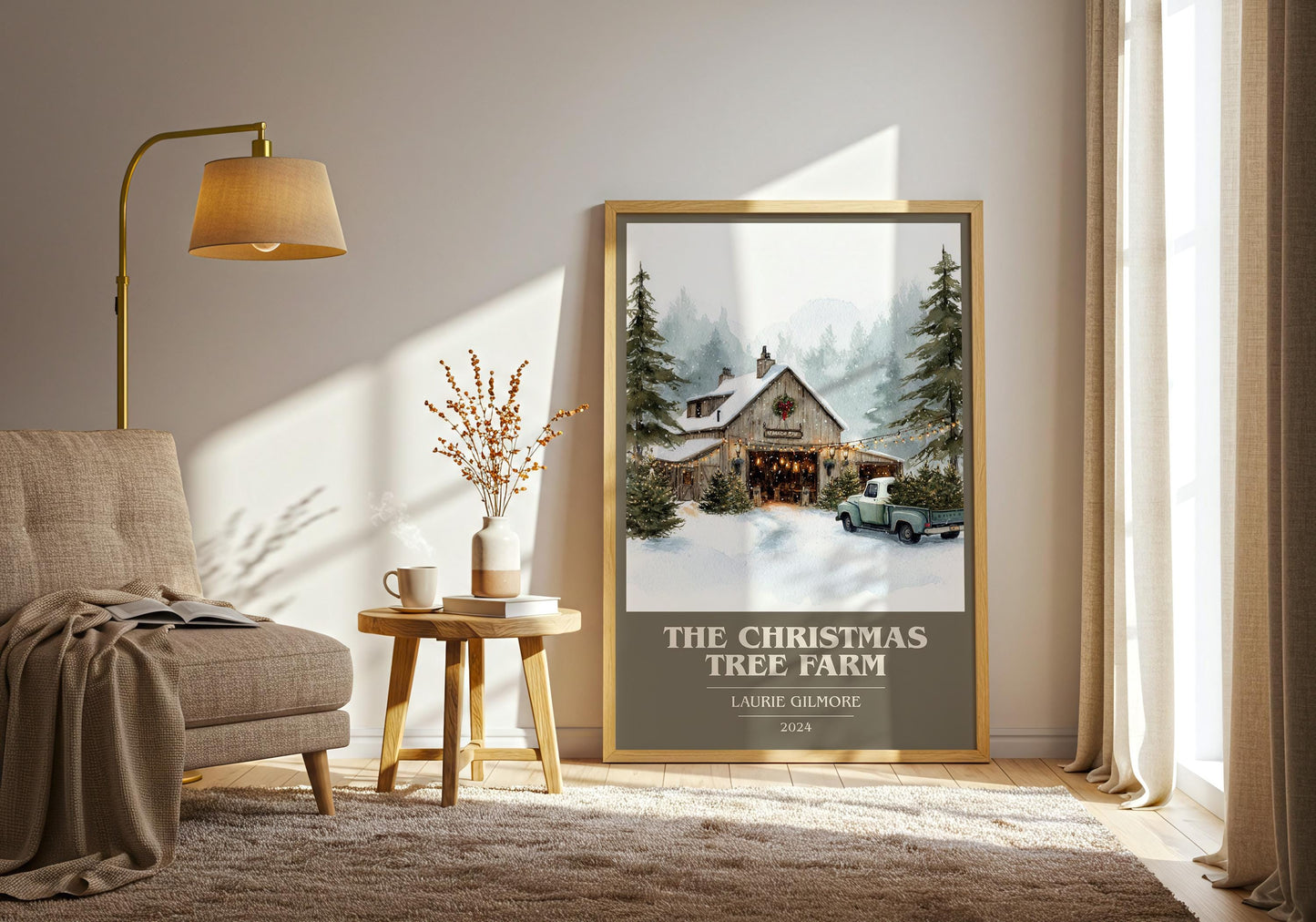 The Christmas Tree Farm book cover print on bookshelf – Laurie Gilmore fan gift