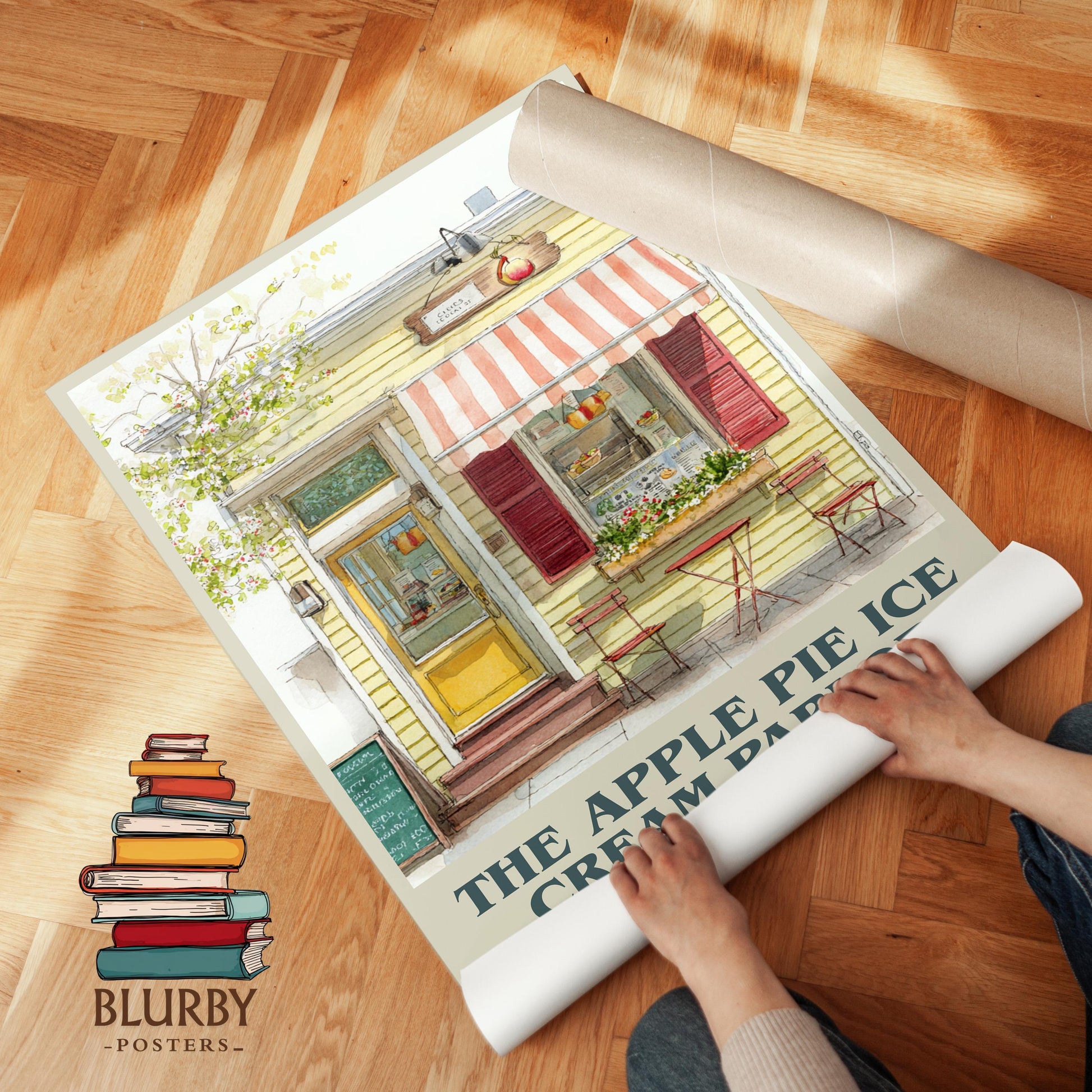 The Apple Pie Ice Cream Parlor book poster packaging – museum-quality print rolled in protective tube