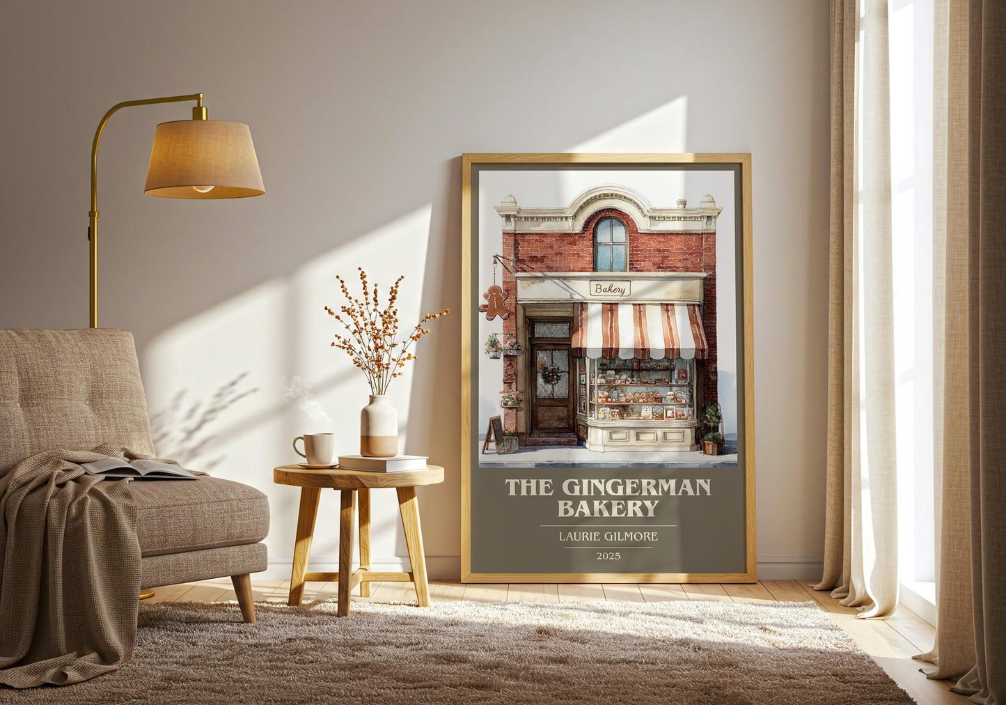 The Gingerman Bakery book cover print on bookshelf – Laurie Gilmore fan gift
