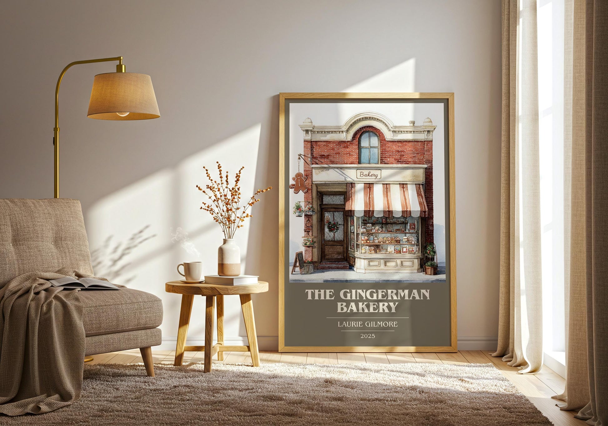The Gingerman Bakery book cover print on bookshelf – Laurie Gilmore fan gift