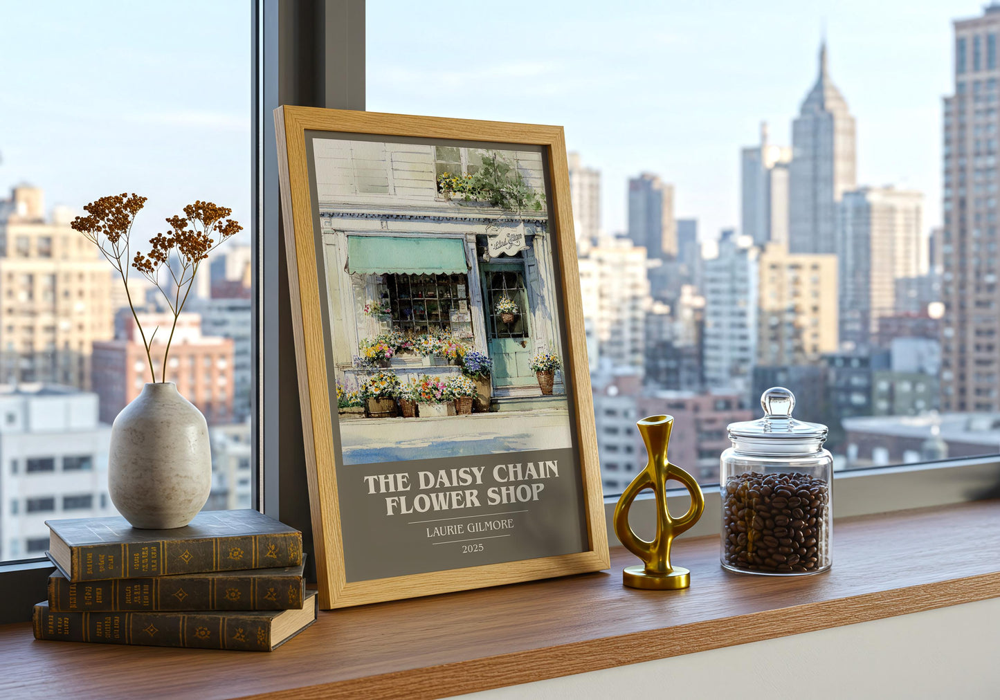 The Daisy Chain Flower Shop book cover book poster framed on wall – romance wall art