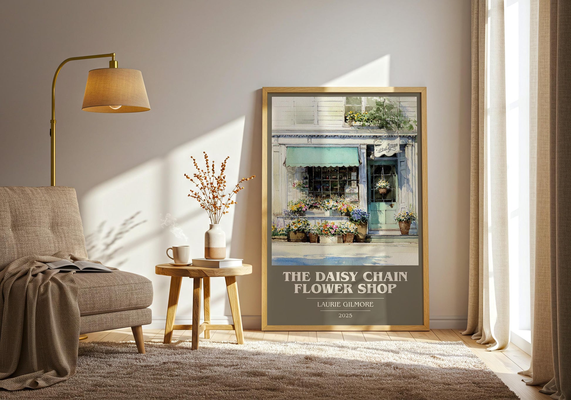 The Daisy Chain Flower Shop book cover print on bookshelf – Laurie Gilmore fan gift