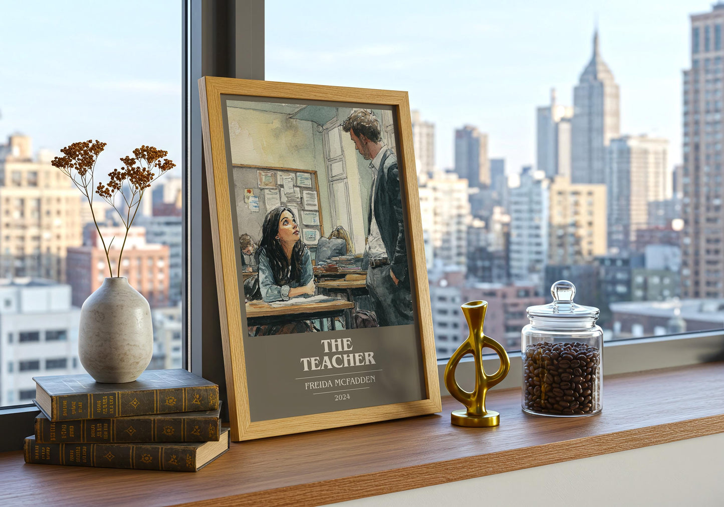 The Teacher book cover book poster framed on wall – thriller wall art