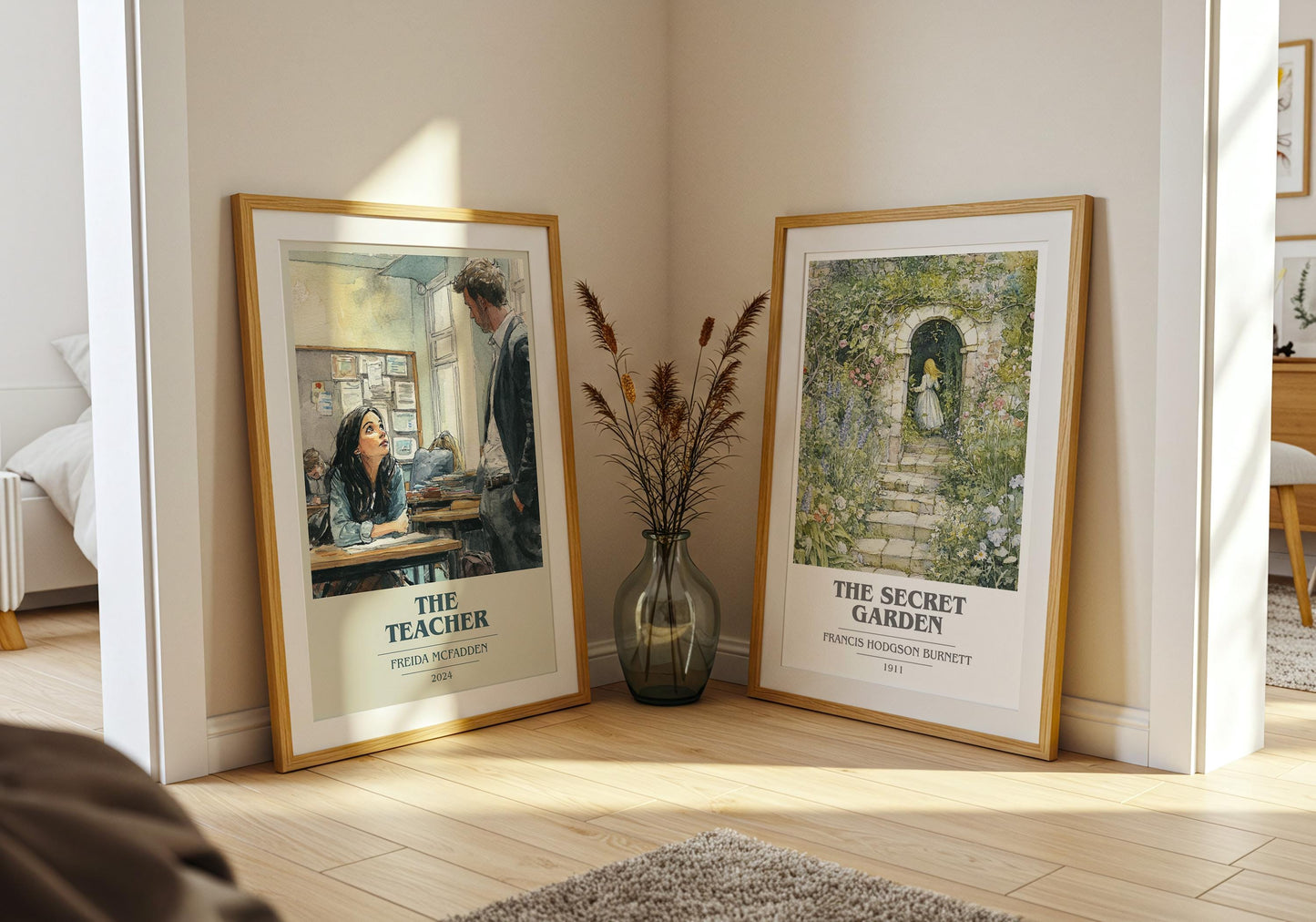 The Teacher book cover poster paired in gallery wall – literary art prints